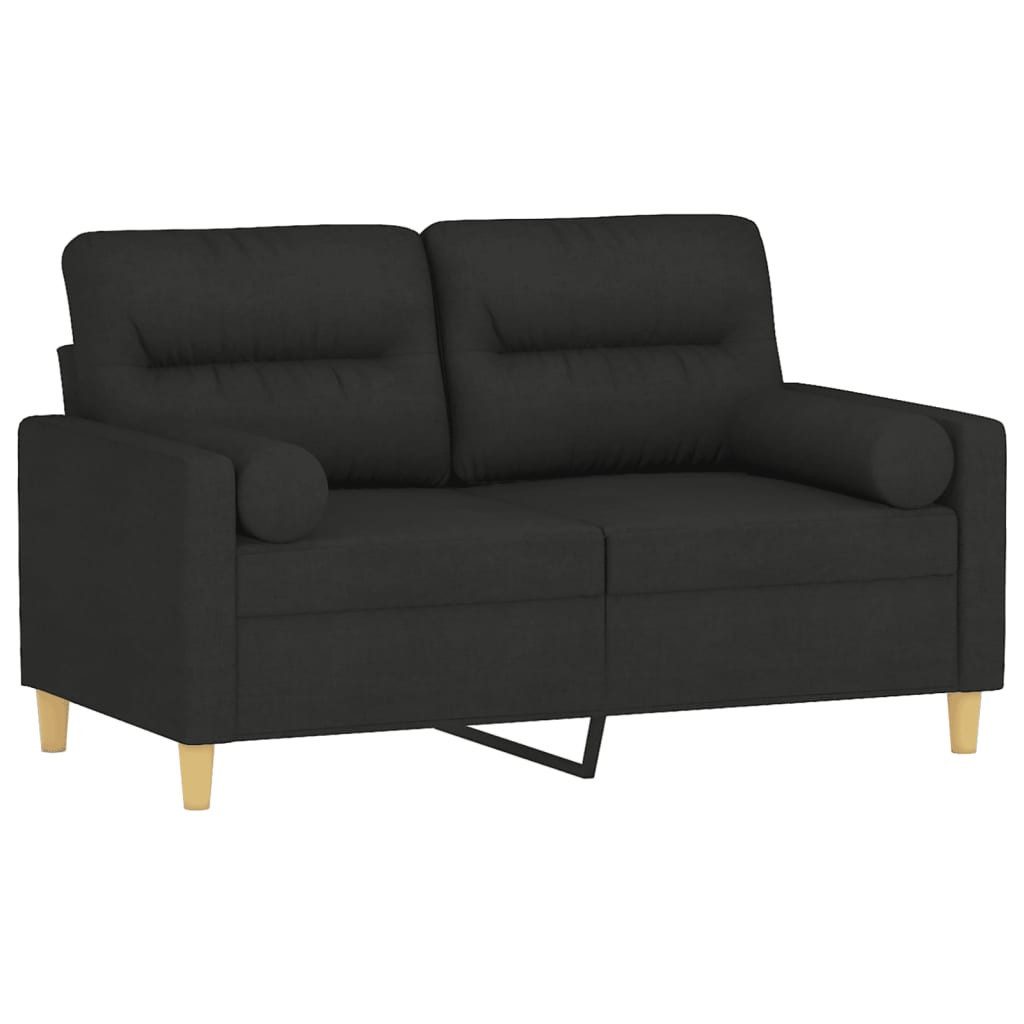 vidaXL Sofa 2-Sitzer-Sofa mit Zierkissen Schwarz günstig online kaufen