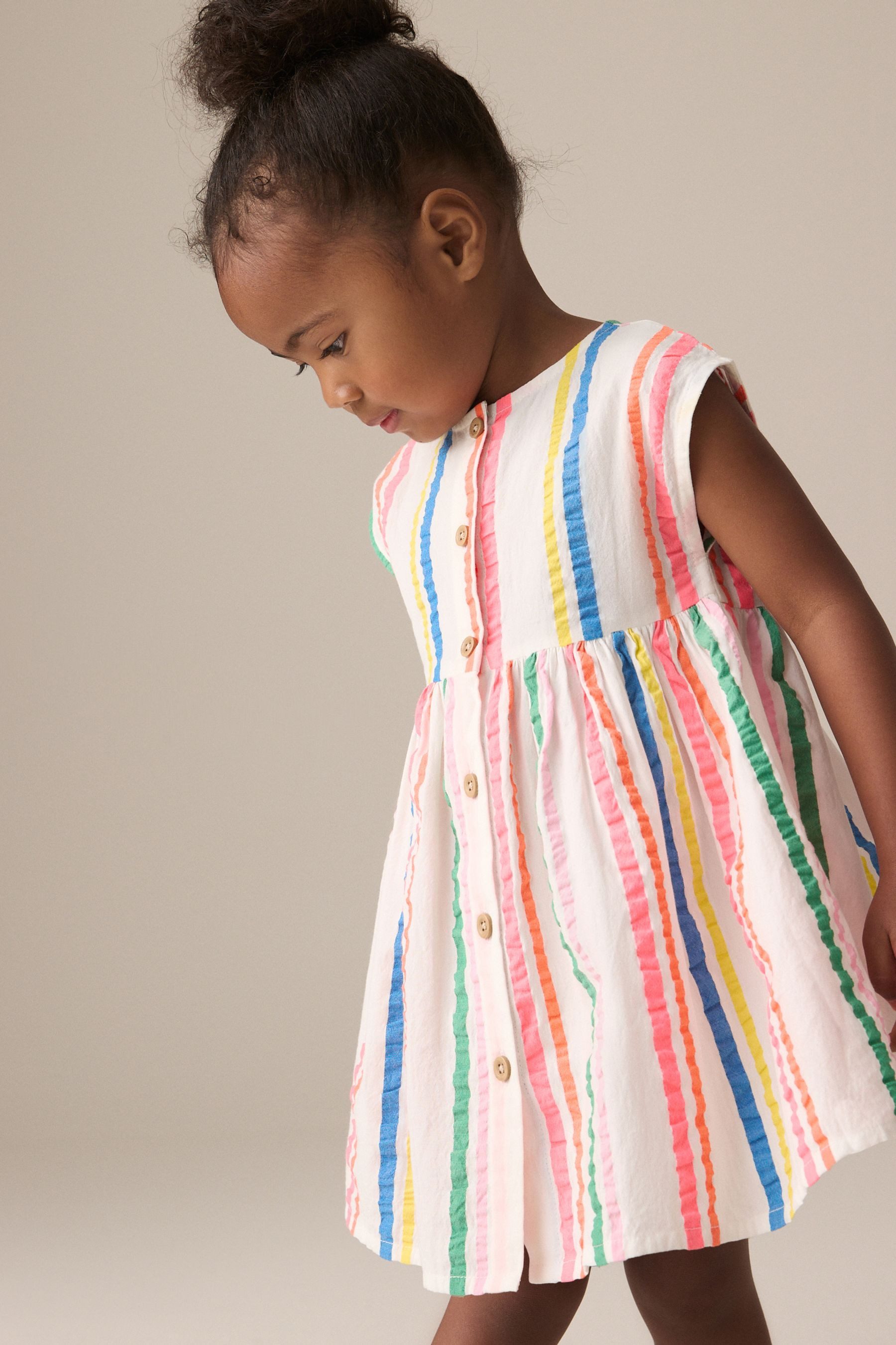 Next Sommerkleid Geknöpftes Kleid aus 100 % Baumwolle (1-tlg)