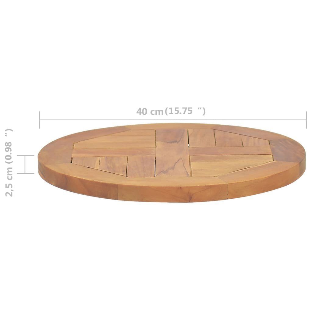 Massivholz furnicato 2,5 (1 Tischplatte St) Rund Teak 40 cm cm