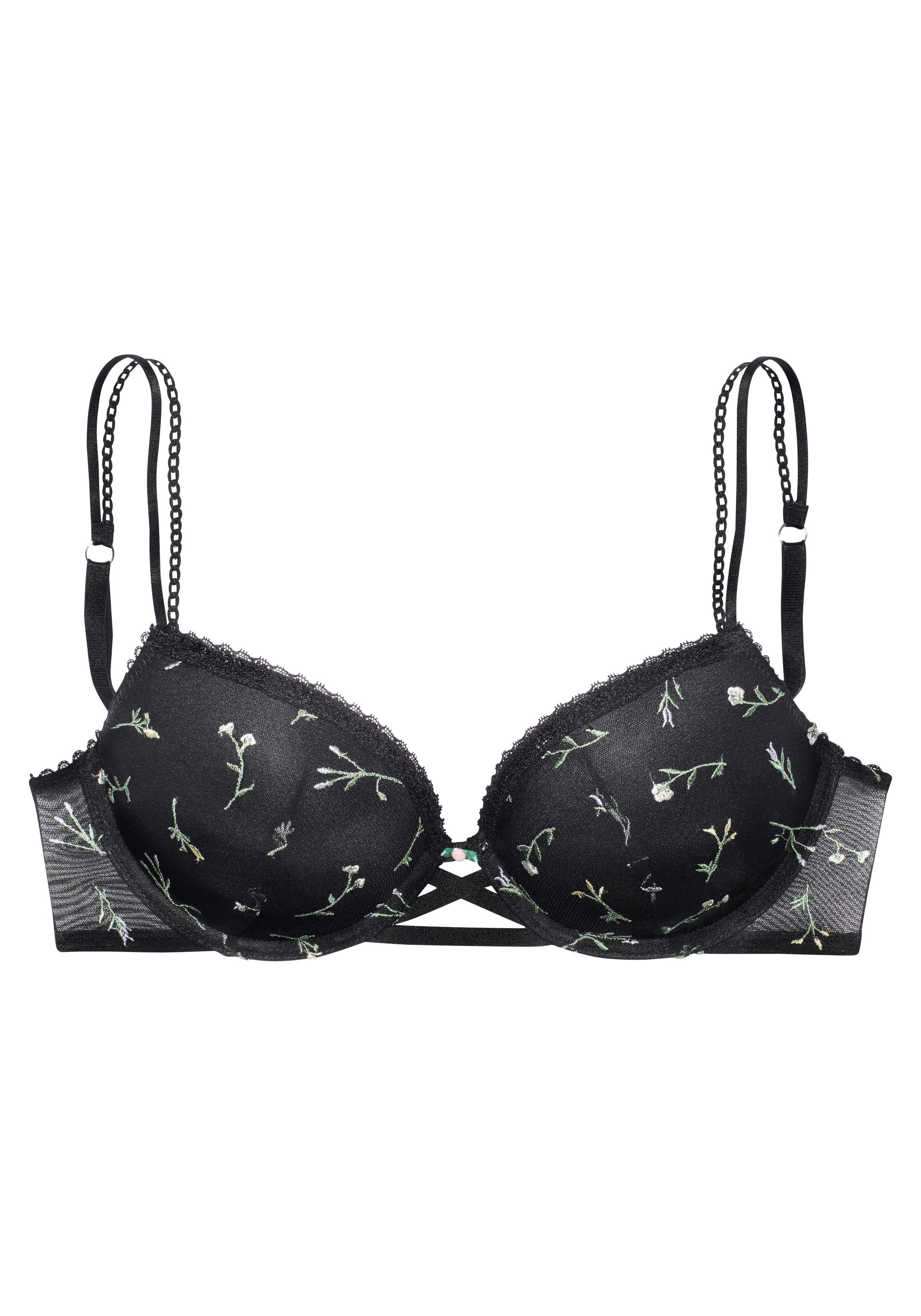 Vivance by Lascana Push-up-BH Thea mit Blumen aus feiner Stickereispitze, sexy Dessous
