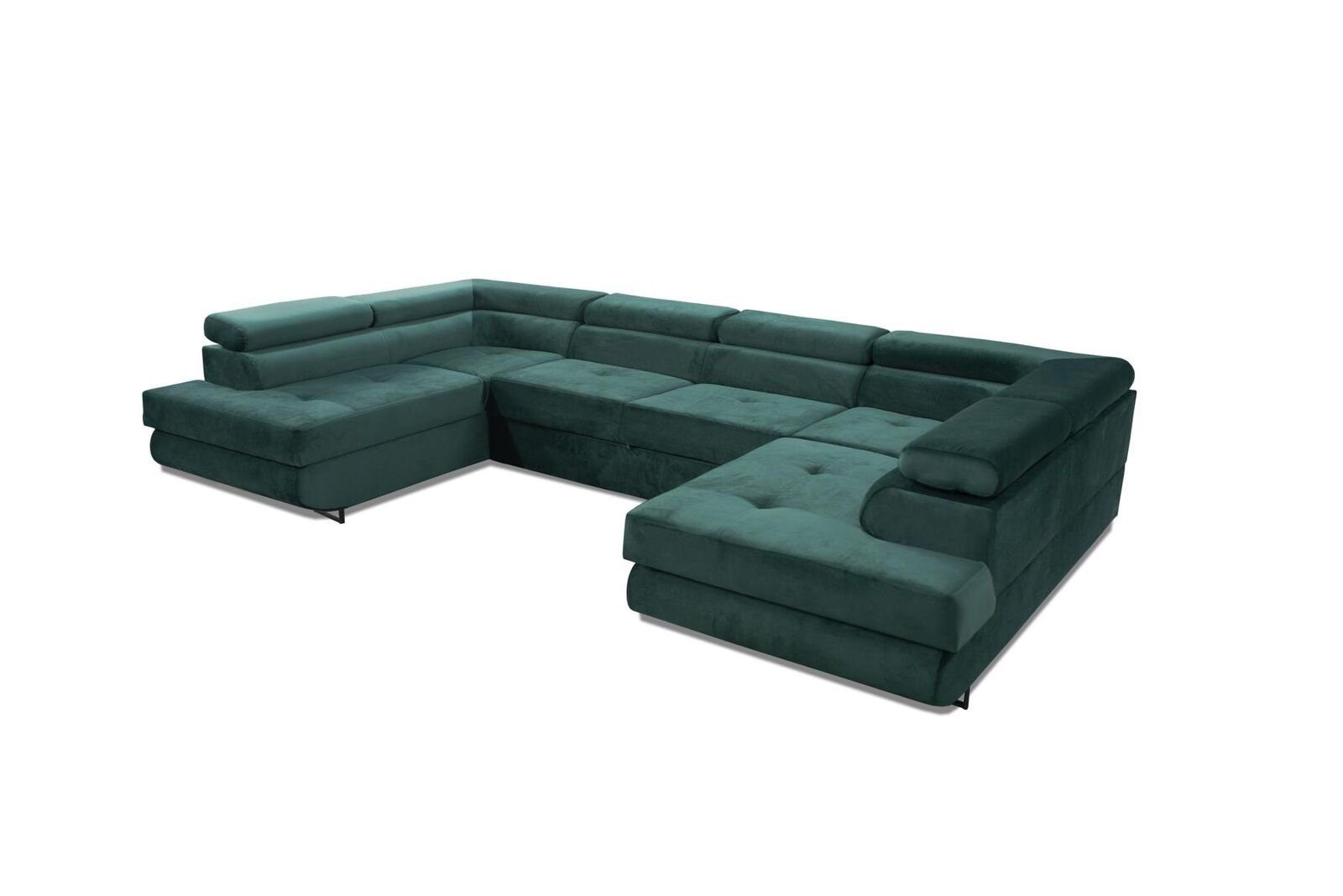 Polster Textil Modern Stoff Made Europe in JVmoebel Design Couch Eck Ecksofa Sofa, U-Form Ecksofa Grün