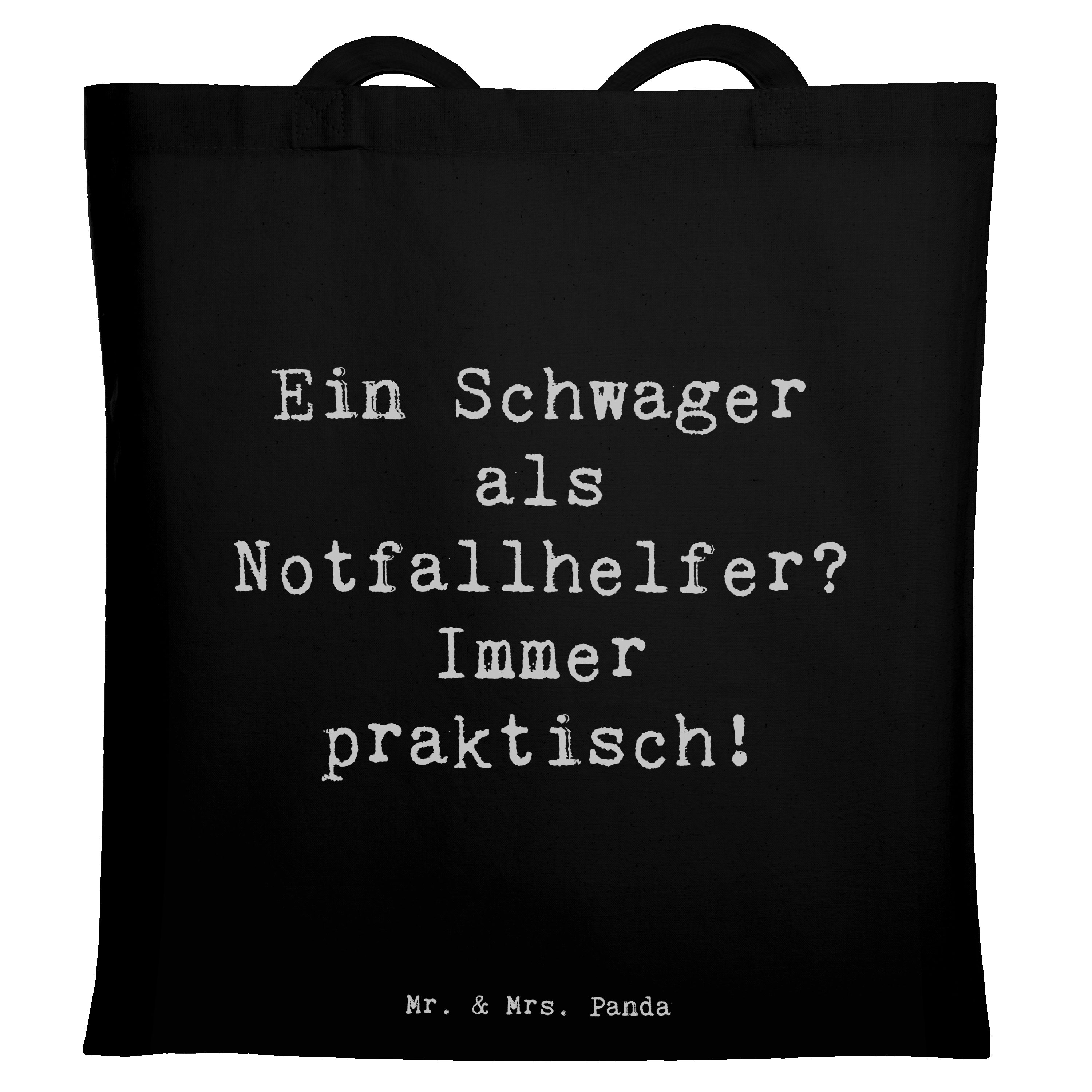 Tragetasche Schwager Notfallhelfer - Schwarz - Geschenk, Vatertag, Mama, Beutel