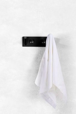 Ambrosya Handtuchhaken Handtuchhalter aus schwarzem Edelstahl - Handtuchhaken Wandhaken, Badezimmer, Küche, WC, (Packung), einfache Selbstmontage