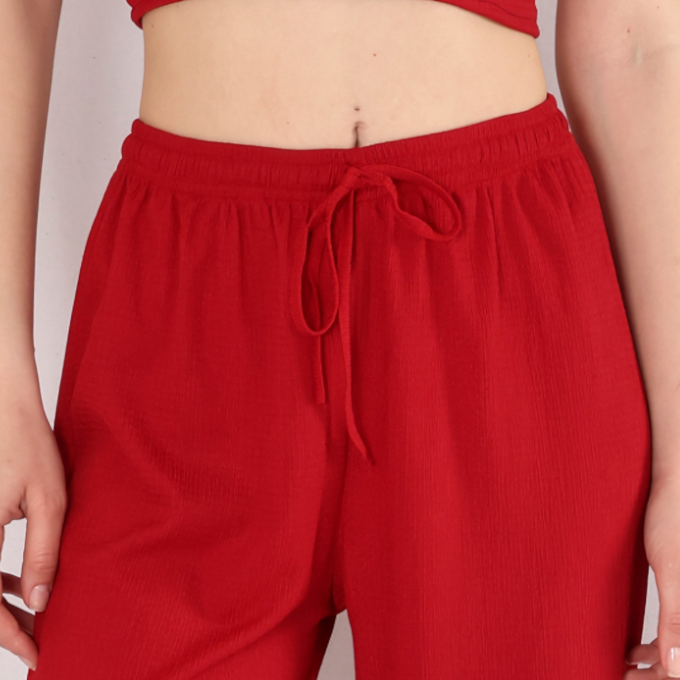 fashionshowcase Palazzohose Damen Crinkle-Hose mit elastischem günstig online kaufen