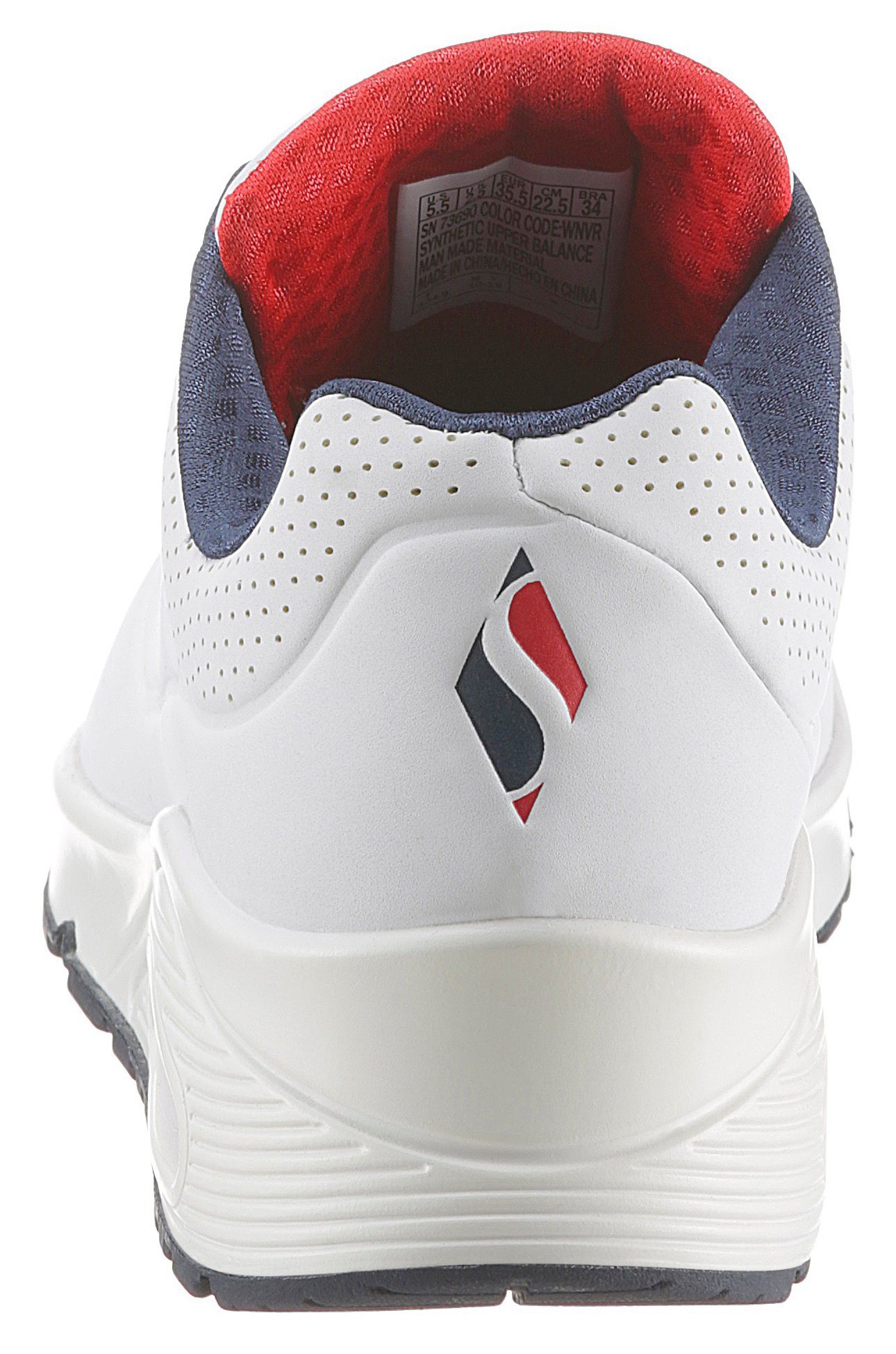 Skechers Uno - Stand on Air Wedgesneaker Freizeitschuh, Halbschuh, Schnürschuh mit feiner Perforation – Bild 2 von 5