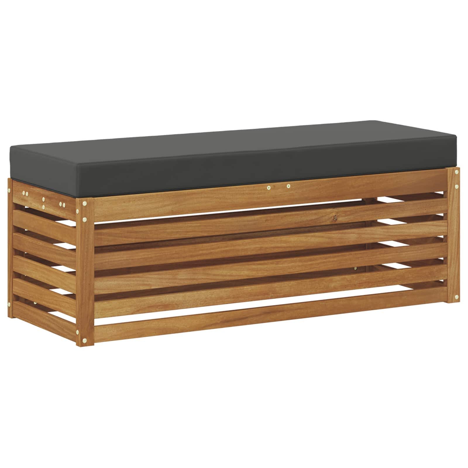 vidaXL Sofaelement Hocker Bank Massivholz Natur und Anthrazit (1 St)
