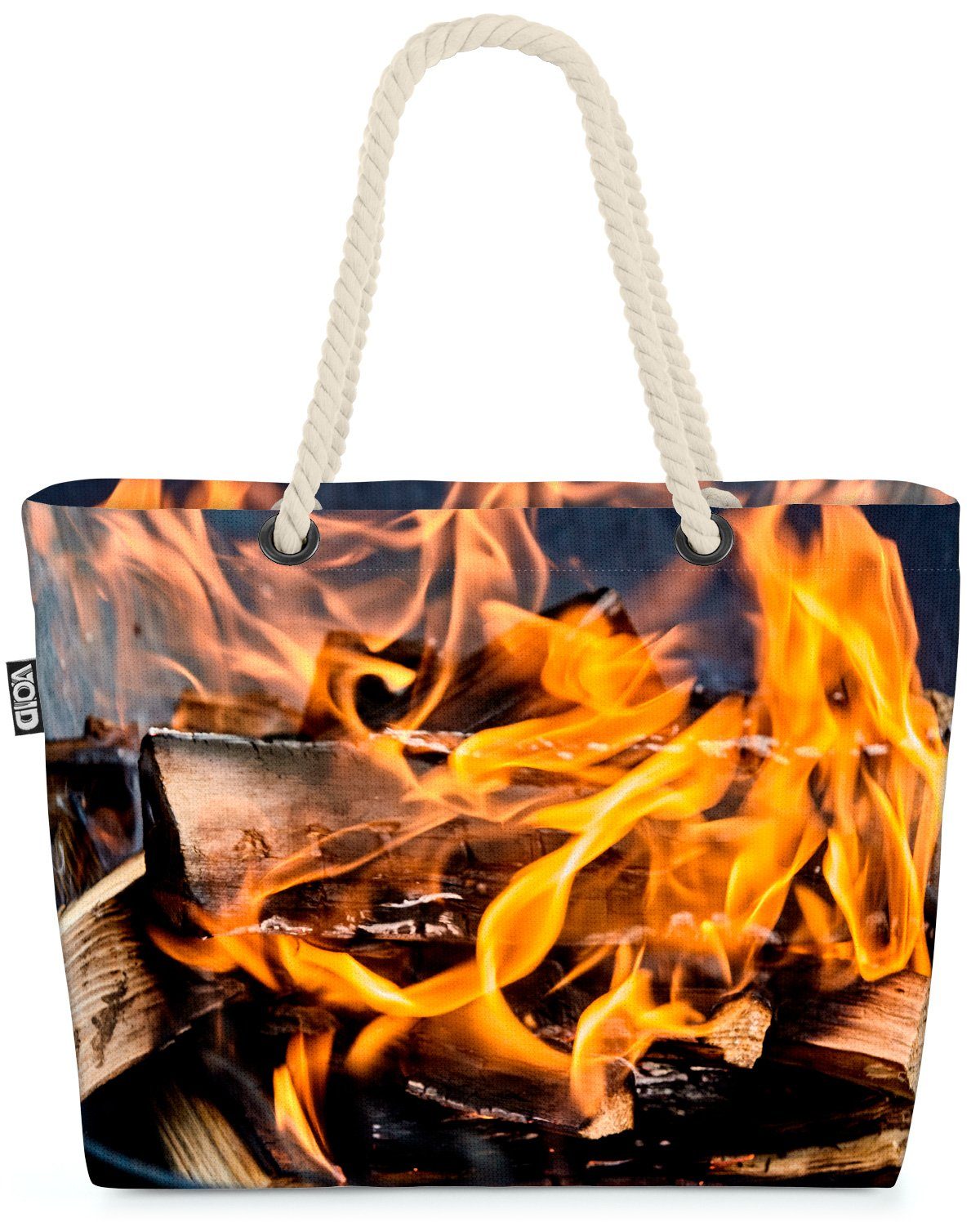 Schal Camping Grillen Party VOID Lagerfeuer Strandtasche Lagerfeuer Grillen Feuer (1-tlg), Feuer