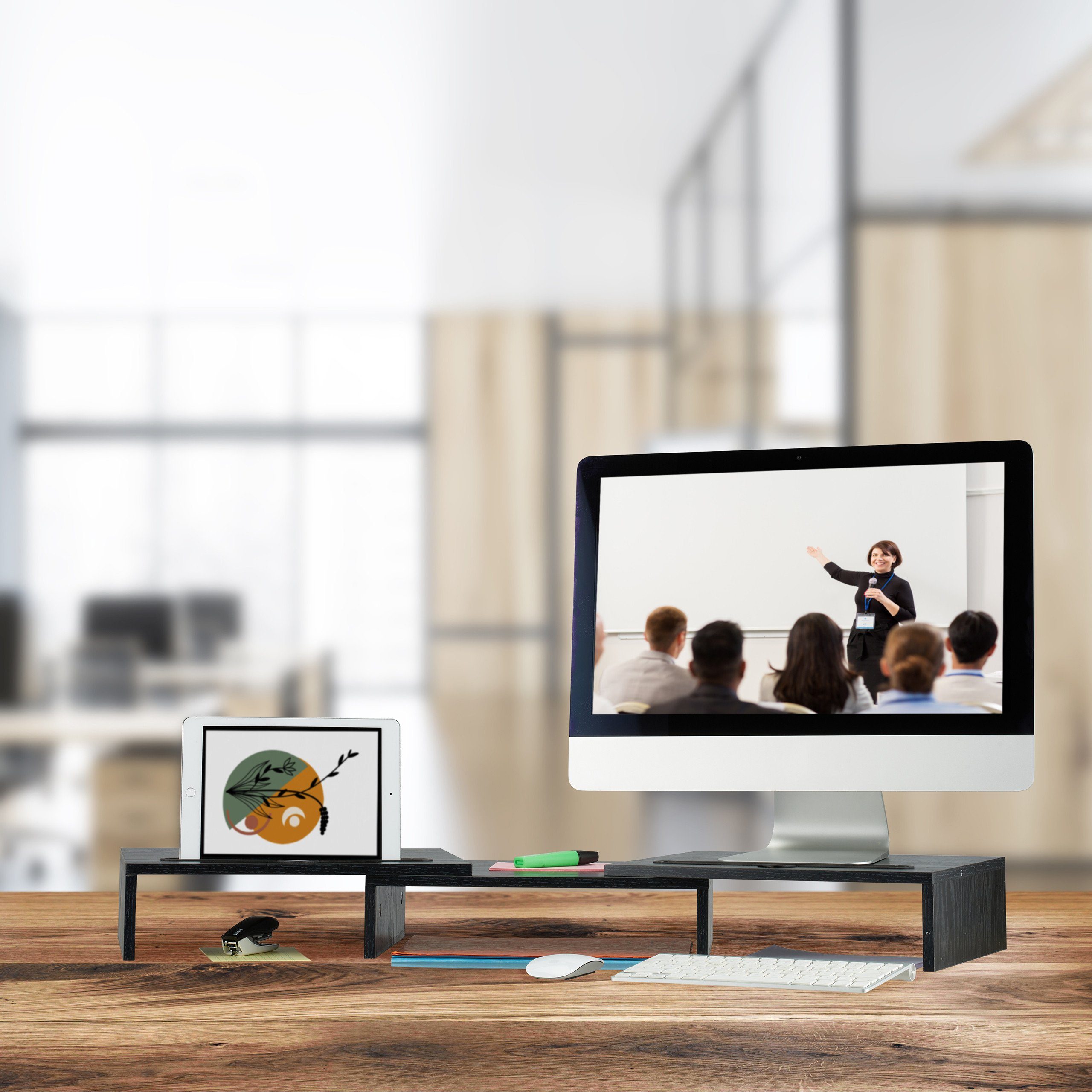 relaxdays Monitorständer für 2 Monitore, (1-tlg) – Bild 2 von 5