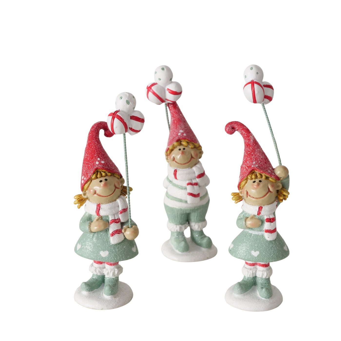 MF Weihnachtsfigur Weihnachtsfiguren Glitzerwichtel Jollytime 3er Set handbemalt 11cm (3 St) – Bild 2 von 5