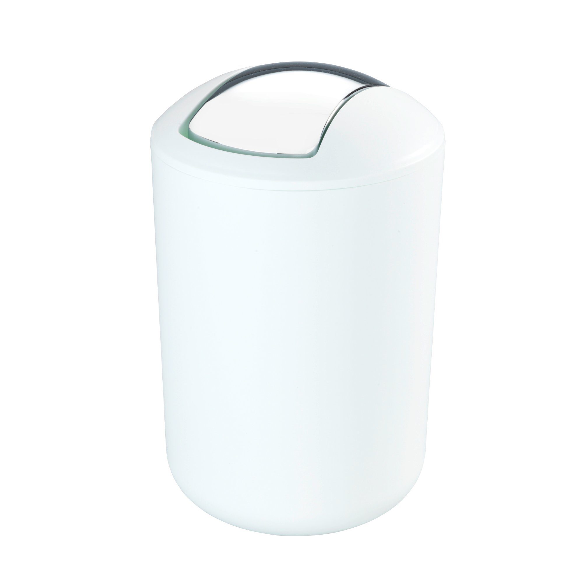 Basera® Kosmetikeimer mit Schwingdeckel, Badmülleimer bruchsicher Weiß 6,5 Liter