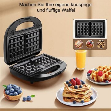 yozhiqu Muffin-Maker 750W Waffeleisen Elektrische Pfannkuchenmaschine -Frühstück Bügeleisen, Antihaftbeschichtung für einfache Reinigung und köstliche Ergebniss