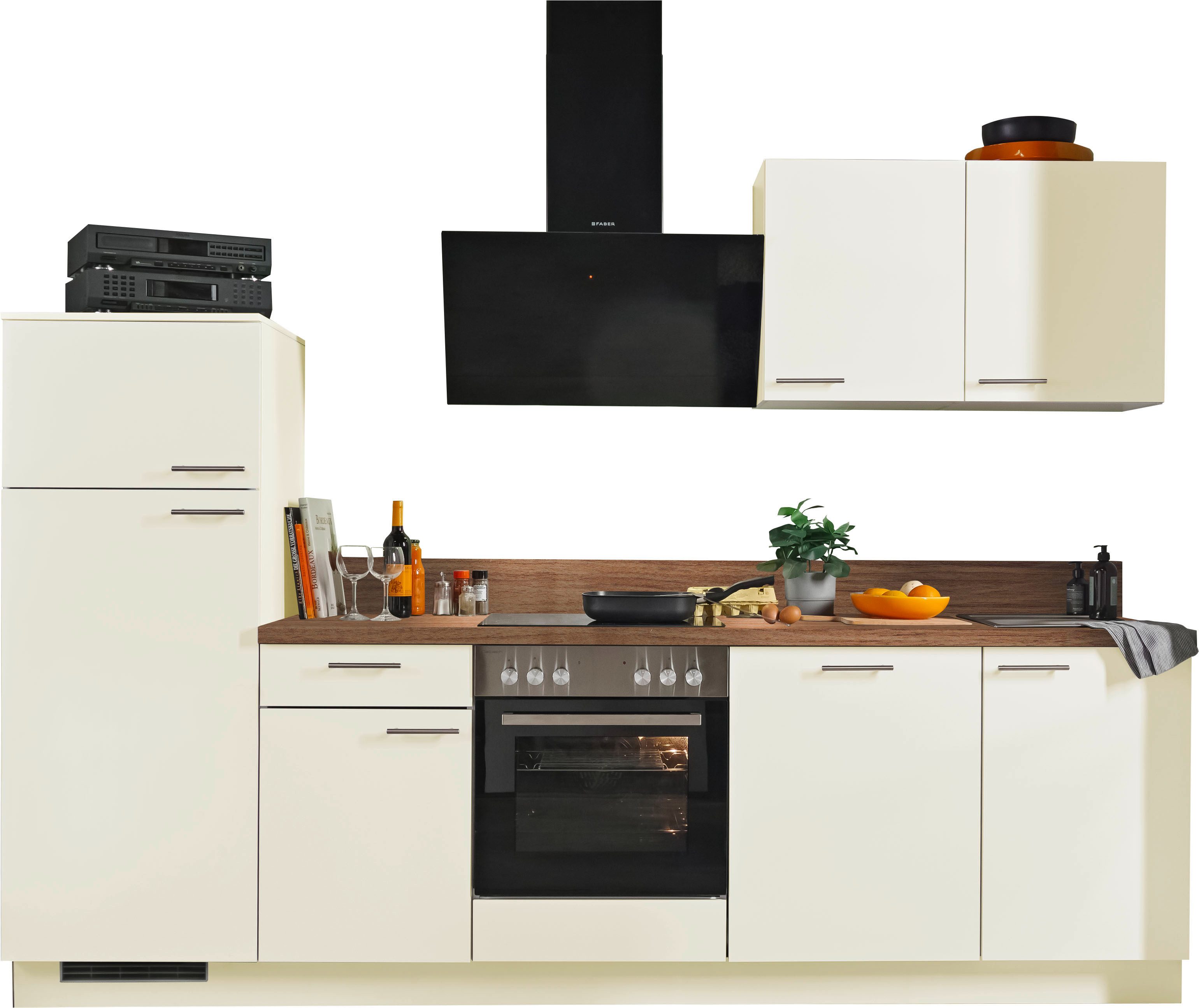 KOCHSTATION Küche KS-Scafa, mit Soft-Close, mit höhenverstennbaren Füßen, vormontiert, wahlweise mit E-Geräten, Stellbreite 280 cm