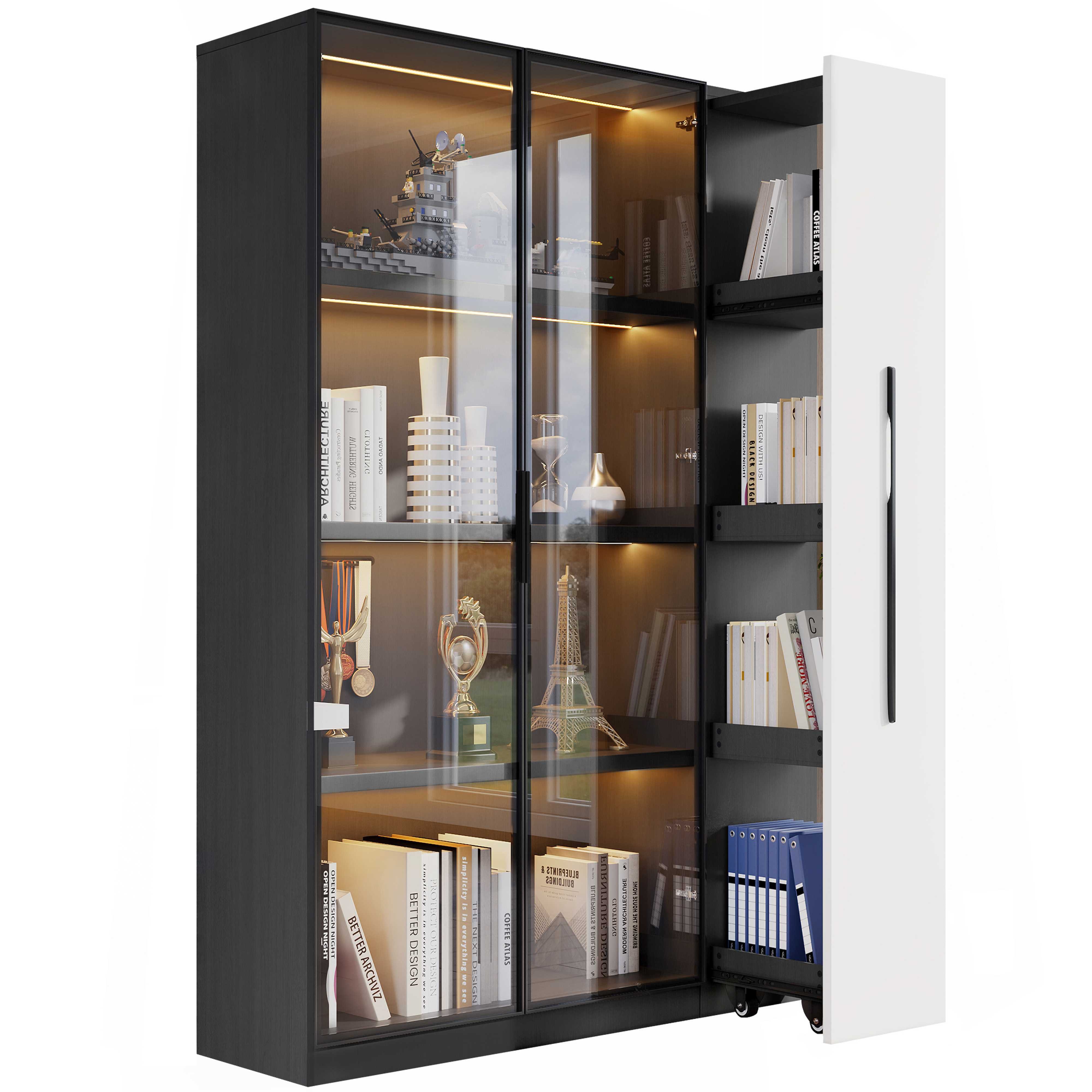 BlingBin Stauraumvitrine Multifunktionsschrank Glasvitrine (1-St., Bücherre günstig online kaufen