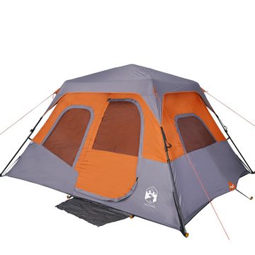 vidaXL Vorzelt Campingzelt 6 Personen Grau Verdunkelungsstoff Wasserfest, (1 tlg)