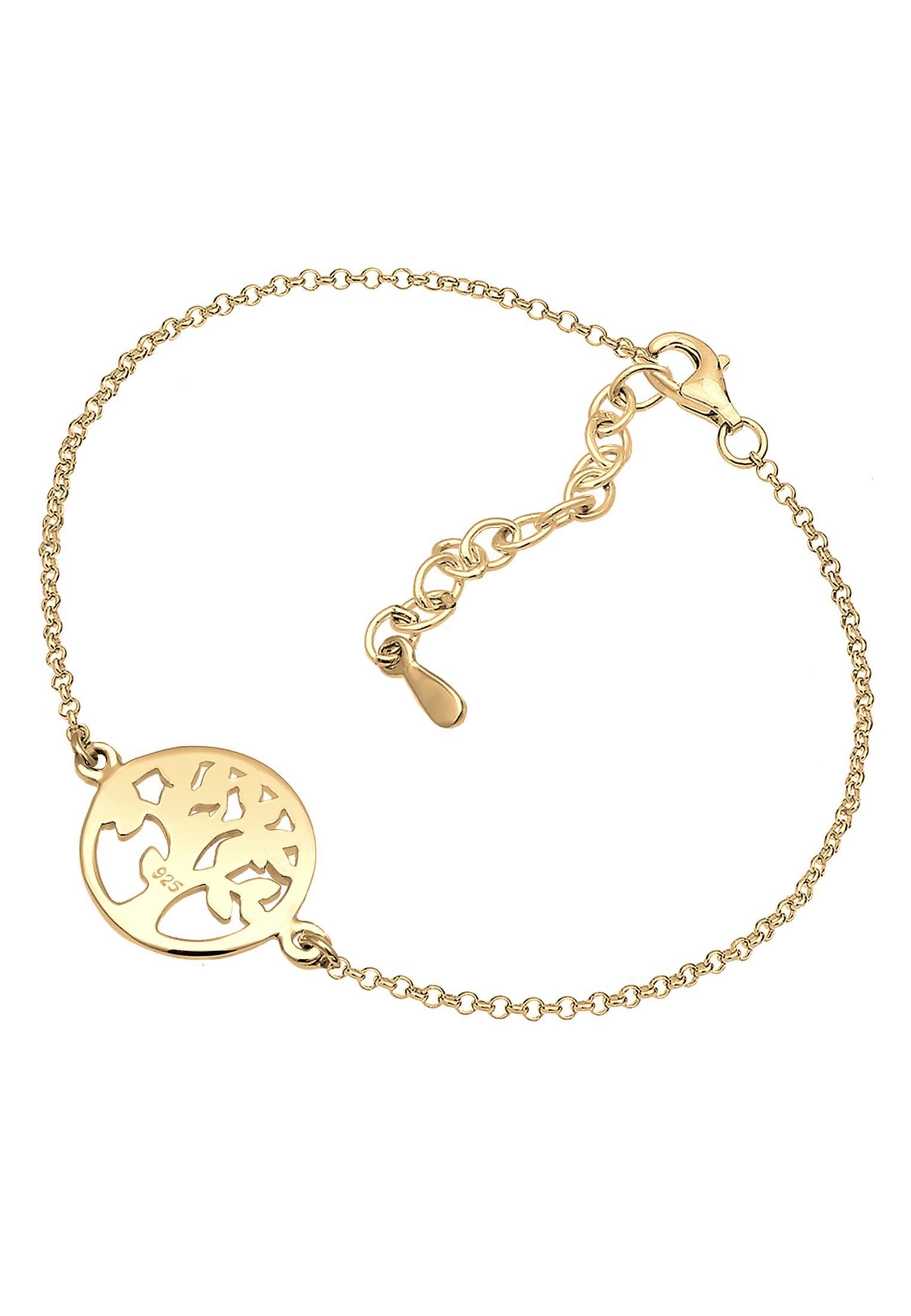 Lebensbaum Silber Kreis Sterling Blatt 925 Floral Armband Gold Elli
