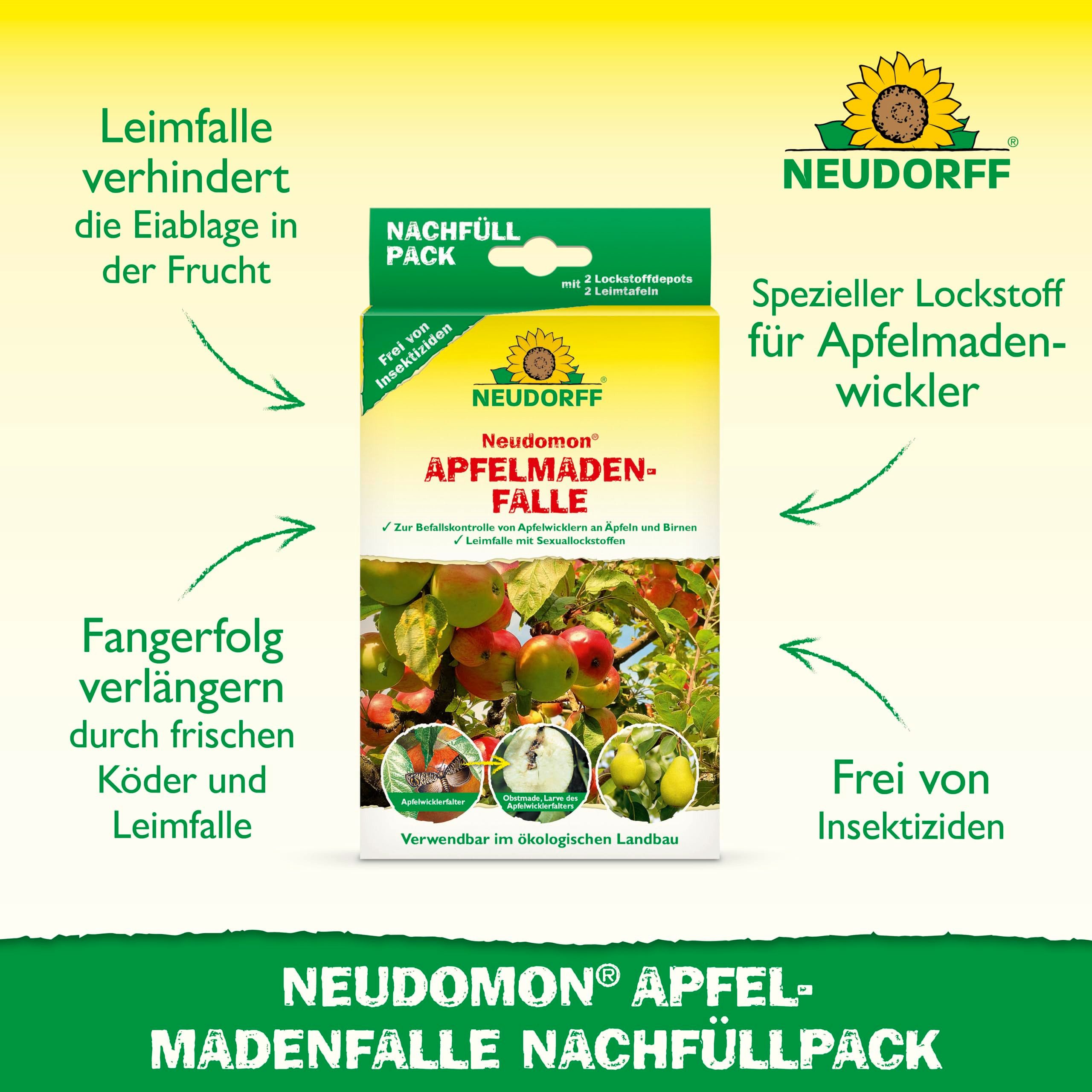 Neudorff Klebefalle Neudomon ApfelmadenFalle Nachfüllpack 1 Stk., schützt Äpfel und Birnen vor Madenbefall