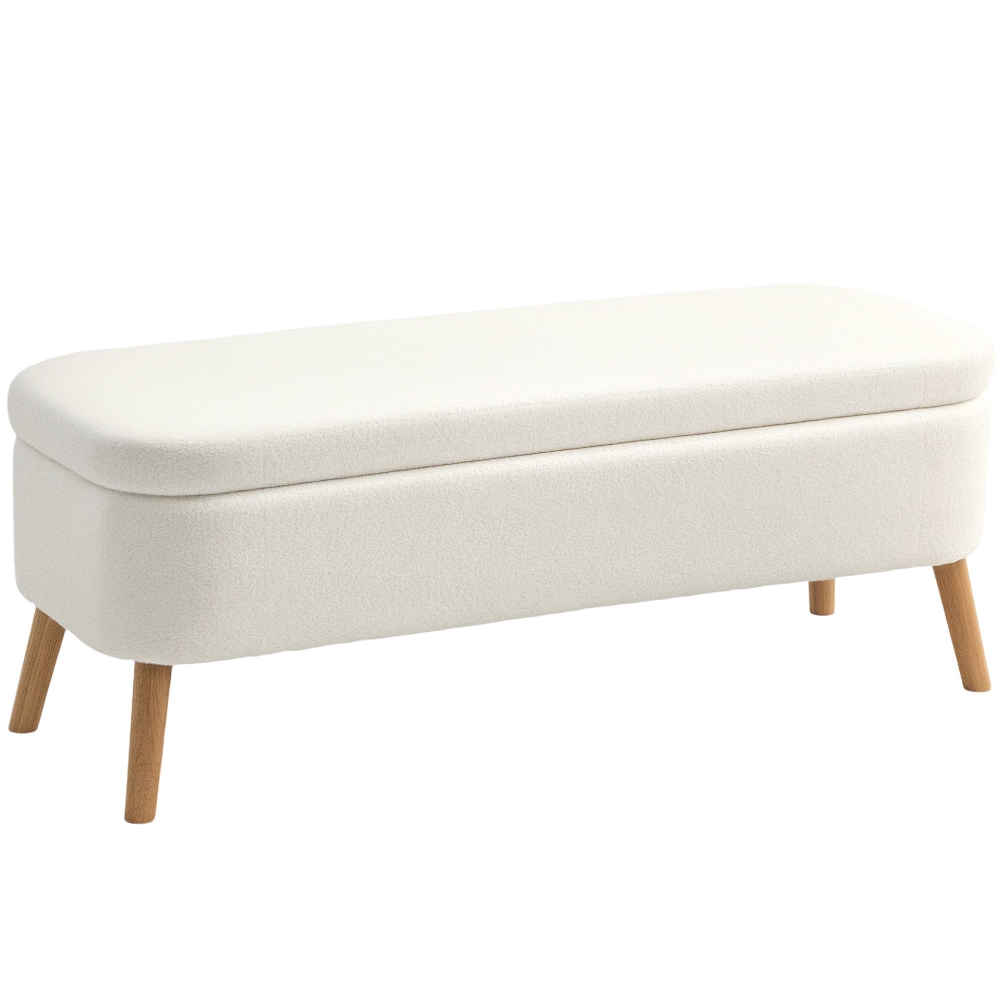 furnicato Sitztruhe Aufbewahrungshocker 120x42x45 cm Cremeweiß mit 65 L (1-St)