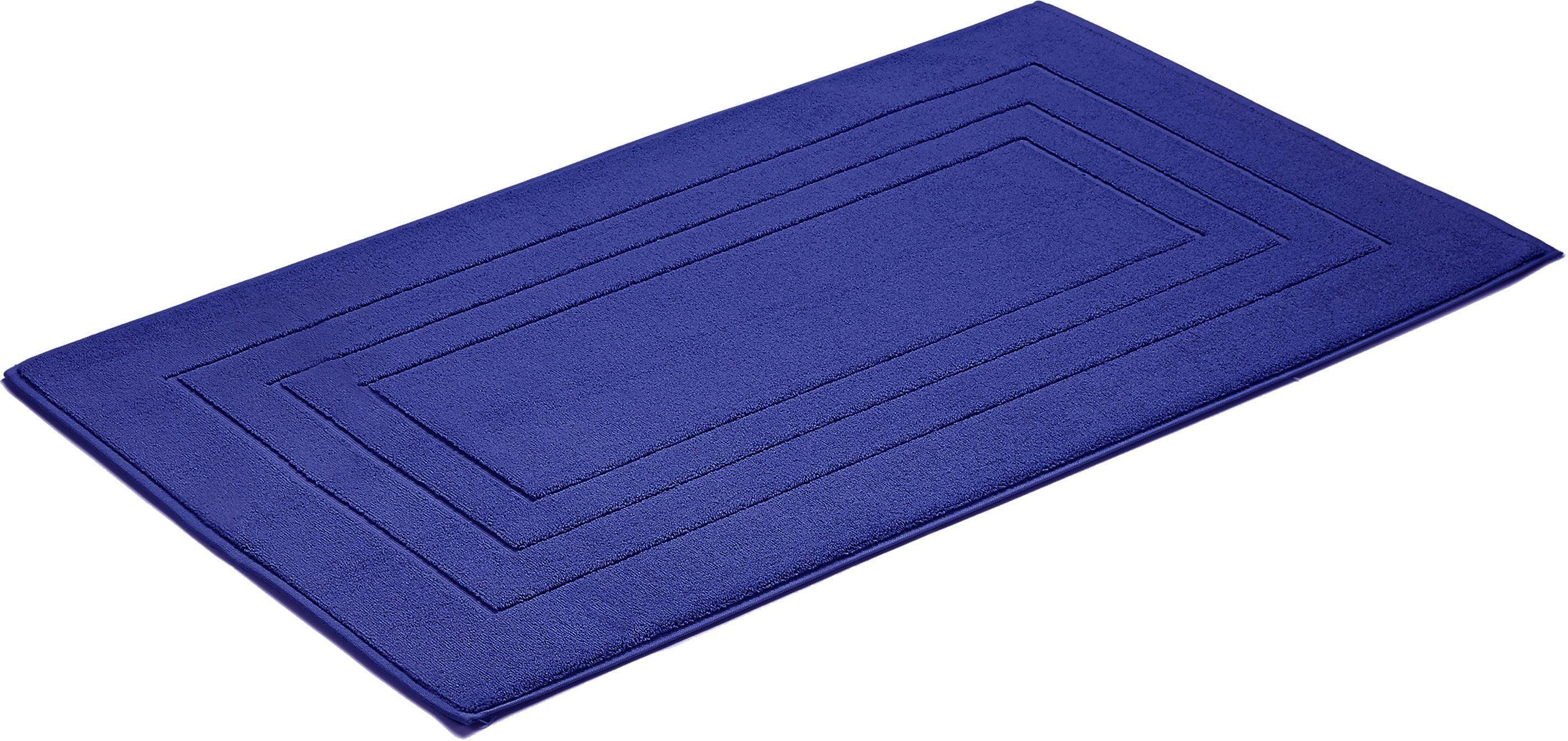 Vossen Badematte Feeling, Höhe 10 mm, beidseitig nutzbar, fußbodenheizungsgeeignet, Baumwolle, quadratisch, Badteppich, Uni-Farben, mit Bordüre, Hoch-Tief Effekt, reine Baumwolle