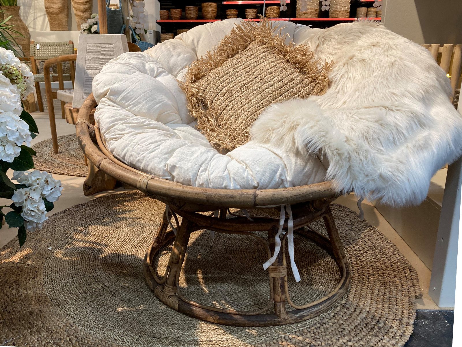 Van der Leeden Loungesessel Papasan Papasansessel XXL Ø 112 cm Handgefertig günstig online kaufen