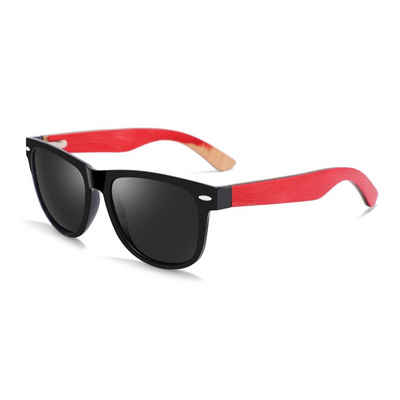 Housruse Sonnenbrille »Holz Sonnenbrillen Herren und Damen Polarisierte Sonnenbrille mit Holzbügeln, UV400-Schutz« Mit Holzbugeln