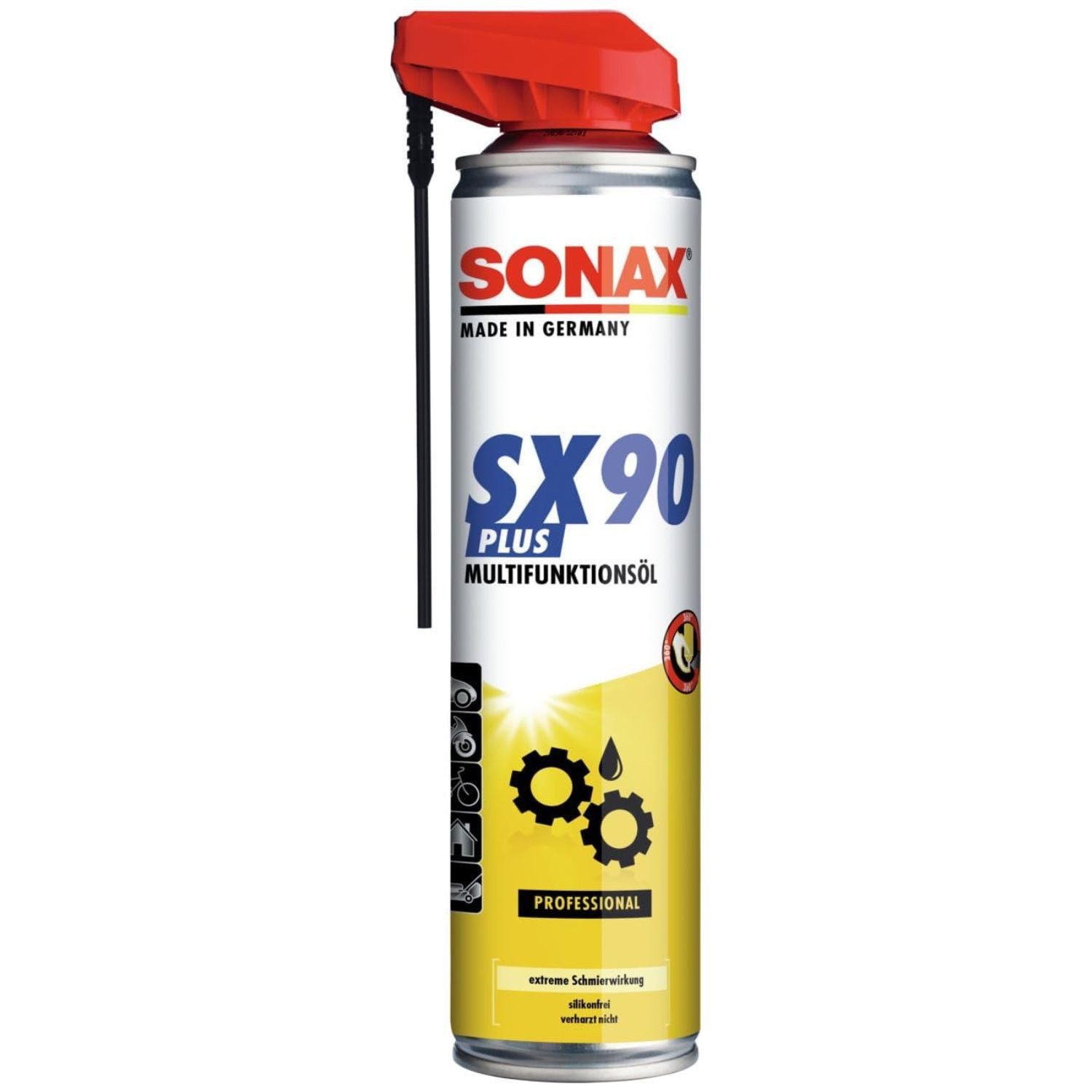 Sonax Multifunktionsöl SX90 Plus Multifunktionsöl Easy-Spray 400ml Spray, 400 ml, (1x Spray-Dose), Rostlöser Schmiermittel Pflegeöl Öl Multi-Öl Kettenspray Spray-Dose