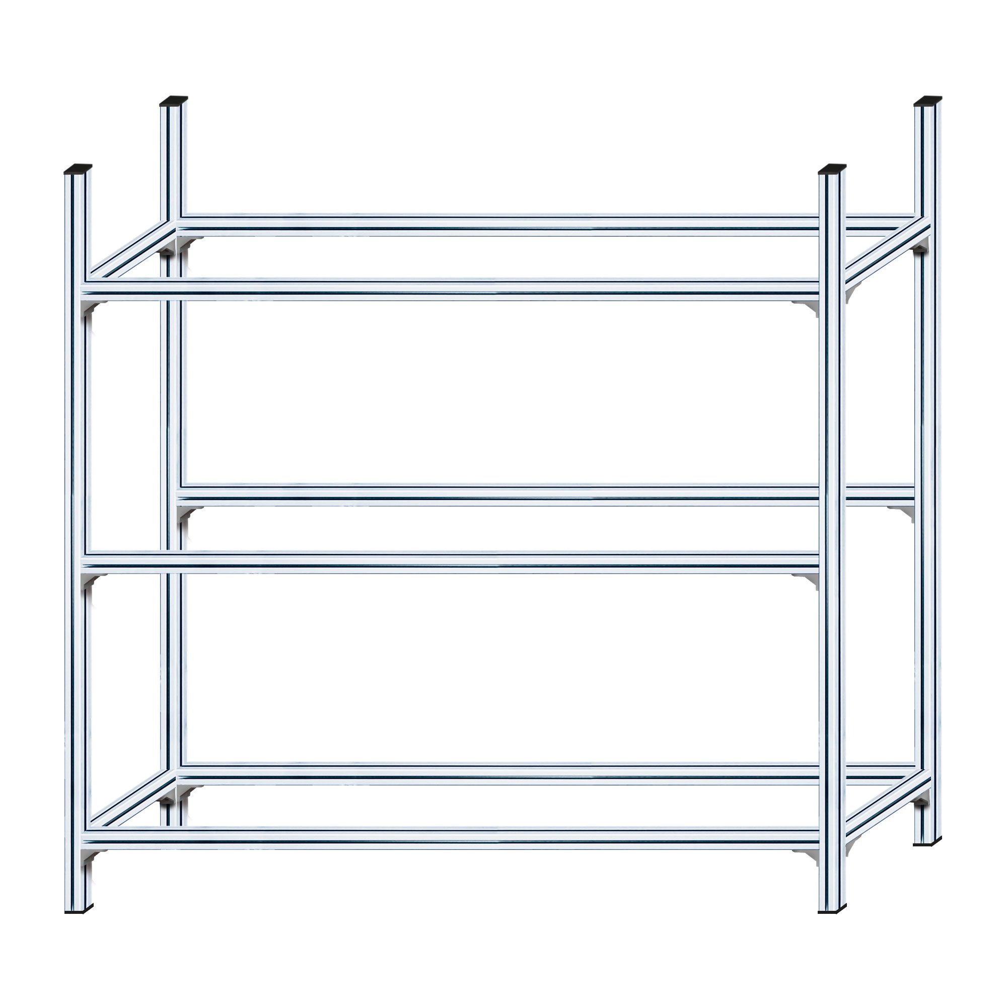 SCHMIDT security tools Schwerlastregal Getränkekistenregal 200x208x38cm Kastenregal Alu Weiß