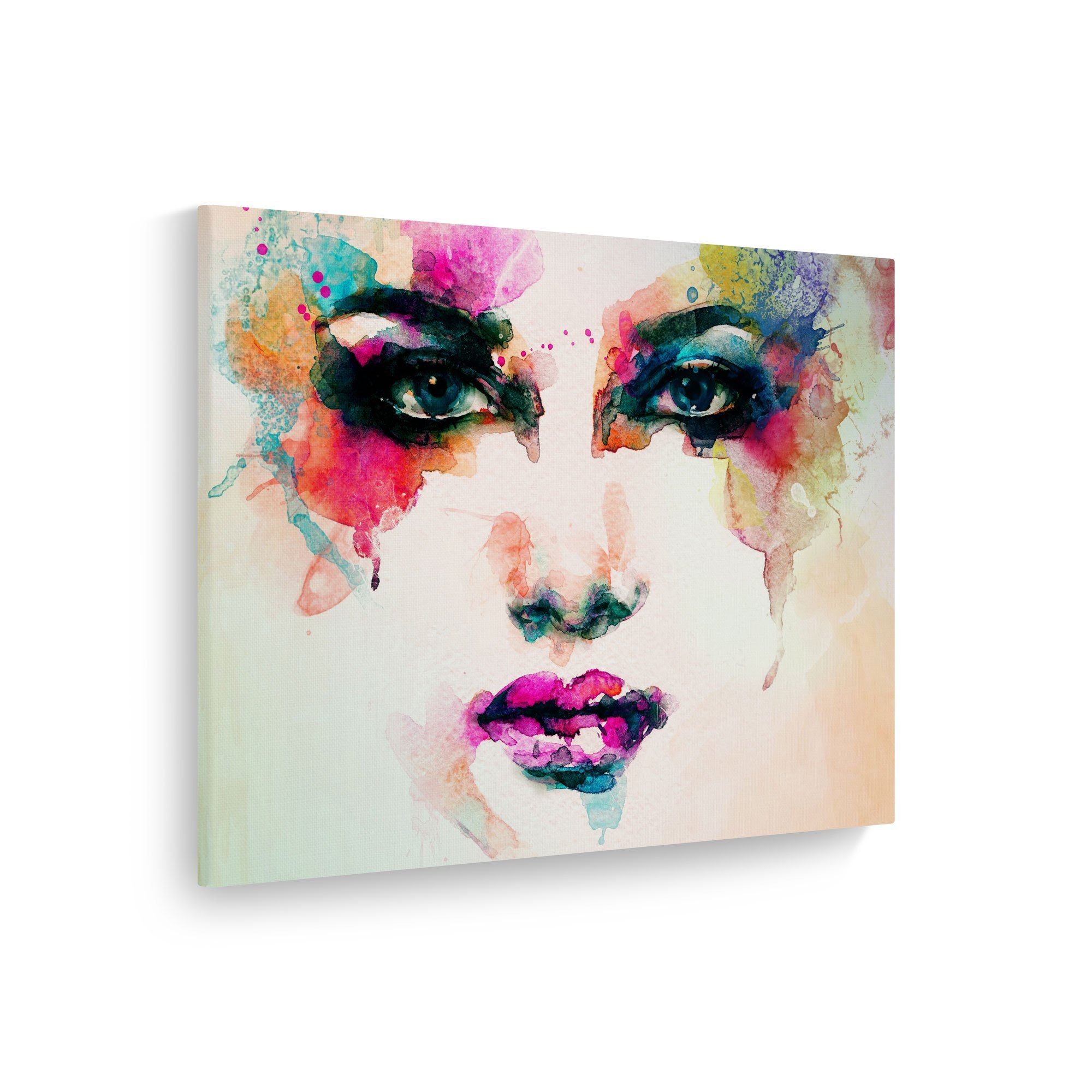 WallSpirit Leinwandbild "Woman Portrait" - XXL Wandbild, Leinwandbild geeignet für alle Wohnbereiche