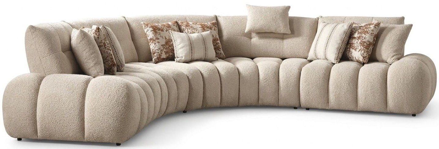 Xlmoebel Ecksofa Ecksofa L Form Beige Stil Modern bequem komfortabel praktisch, 3 Teile