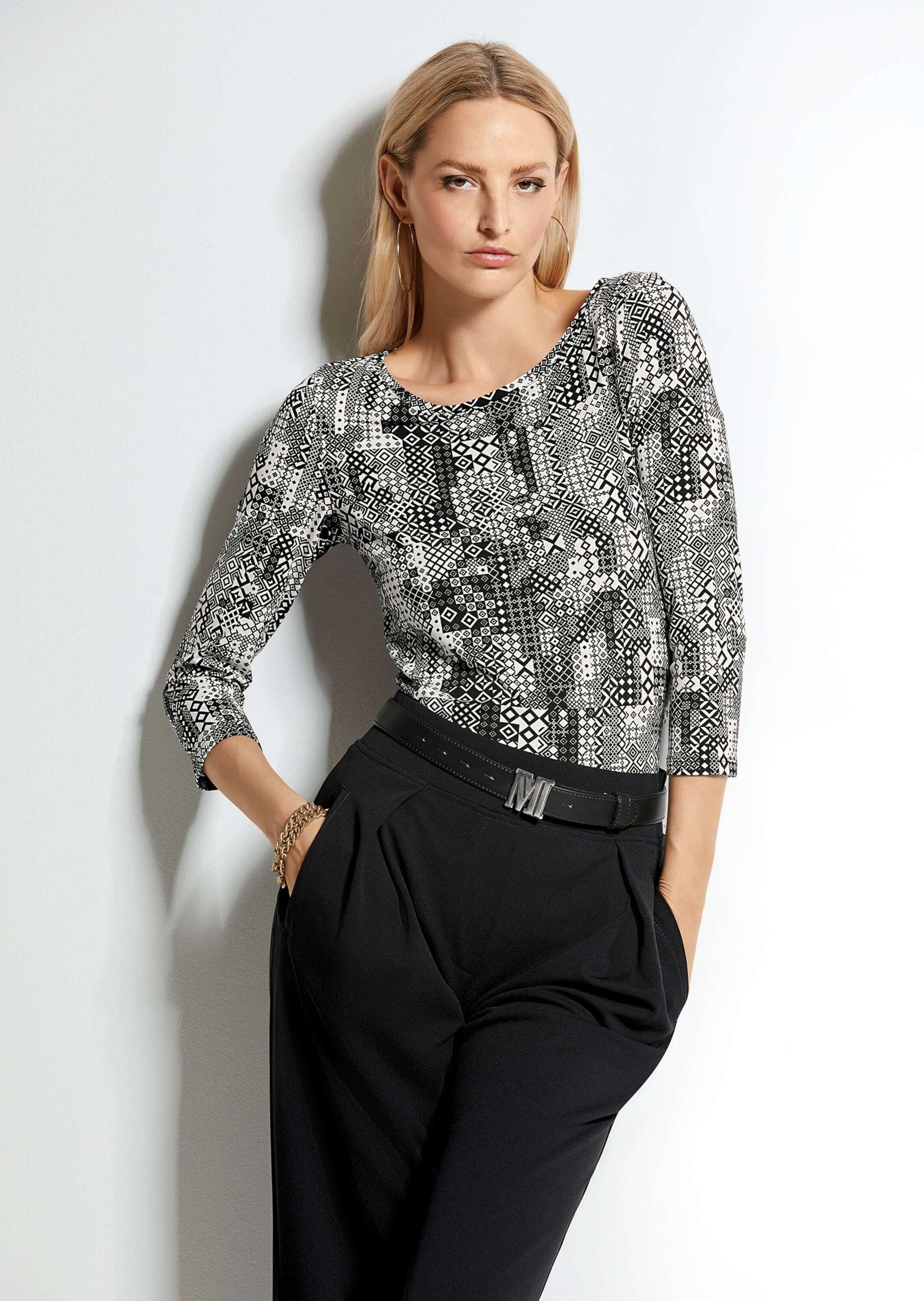 MADELEINE 3/4-Arm-Shirt Rundhals-Shirt mit 3/4-Ärmeln