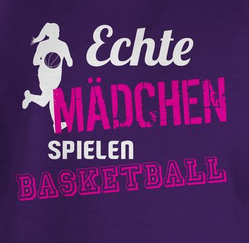 Shirtracer T-Shirt Echte Mädchen spielen Basketball Kinder Sport Kleidung