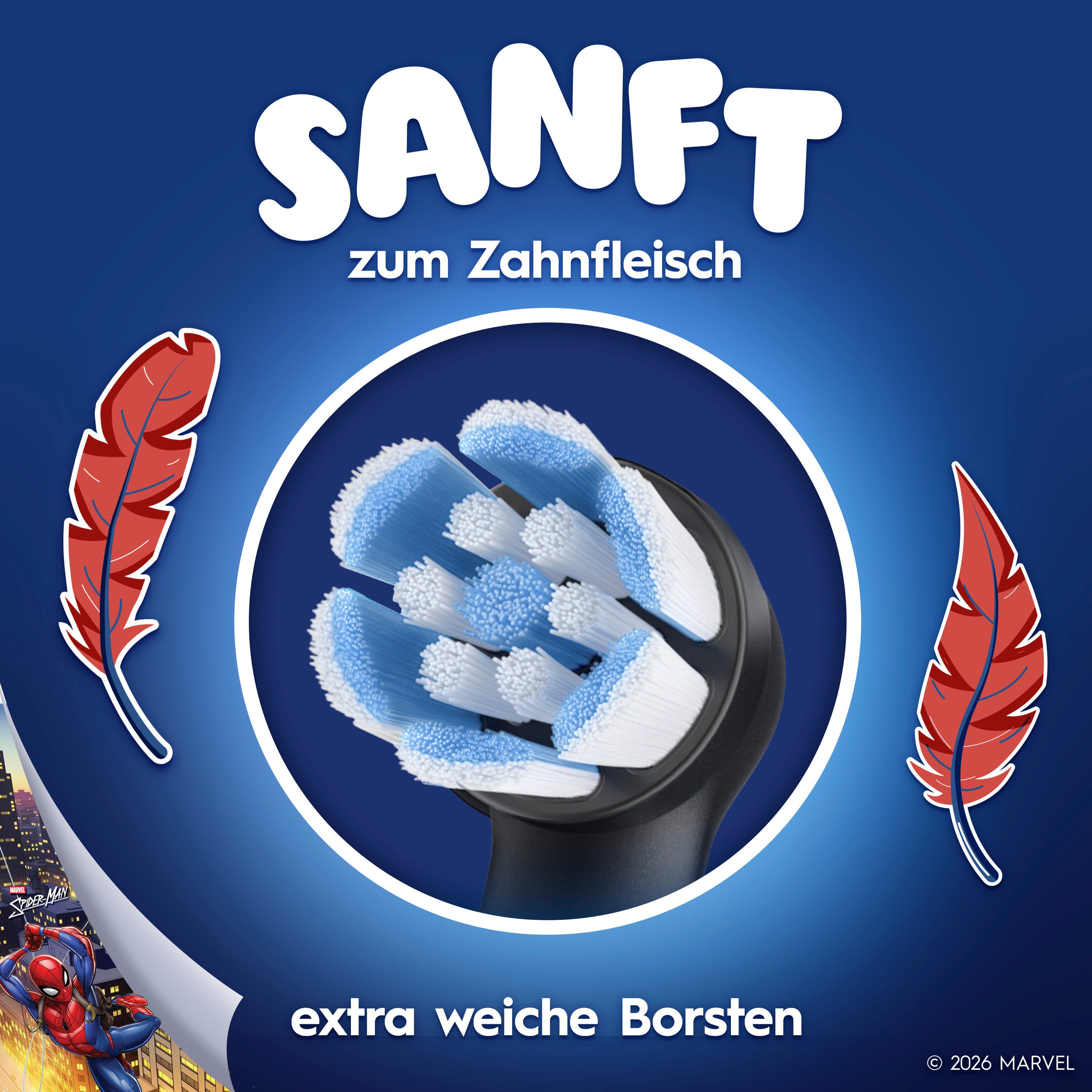 Oral-B Aufsteckbürsten iO Kids 6+ Marvel Spiderman, Sanft zu wackeligen Zähnen & Zahnfleisch, ab 6 Jahren – Bild 5 von 5