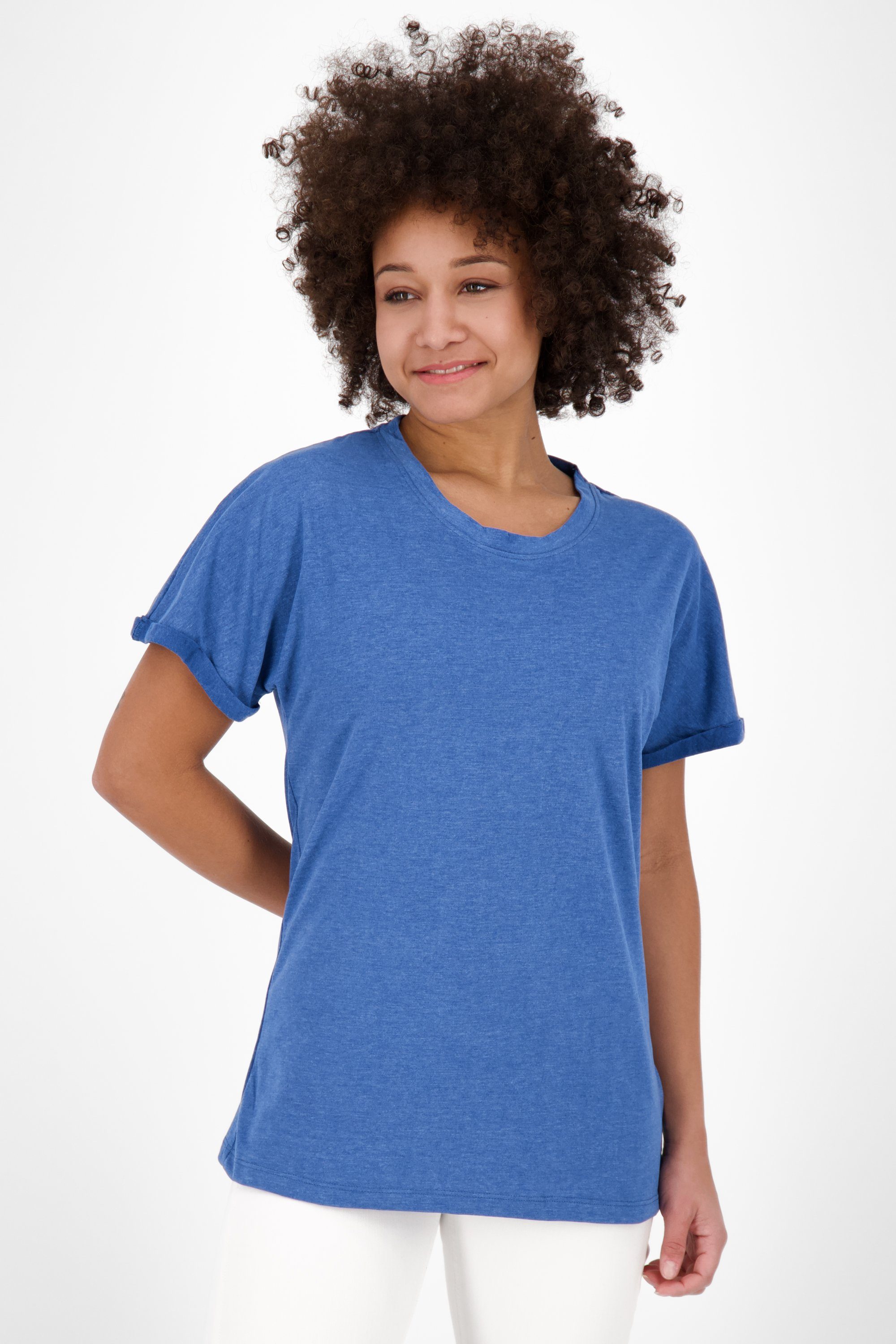 Alife & Kickin Rundhalsshirt MalaikaAK A Shirt Damen Kurzarmshirt, Shirt cobalt melange