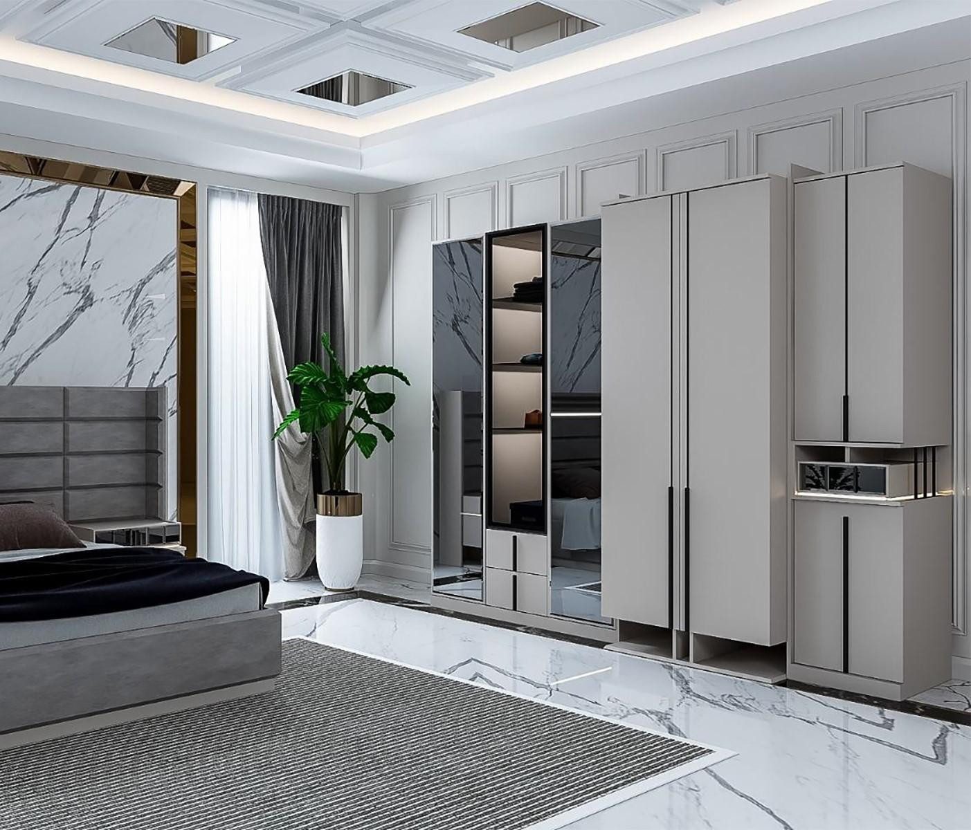 JVmoebel Kleiderschrank Eleganter Schrank mit raffiniertem Design und goldenen Akzenten
