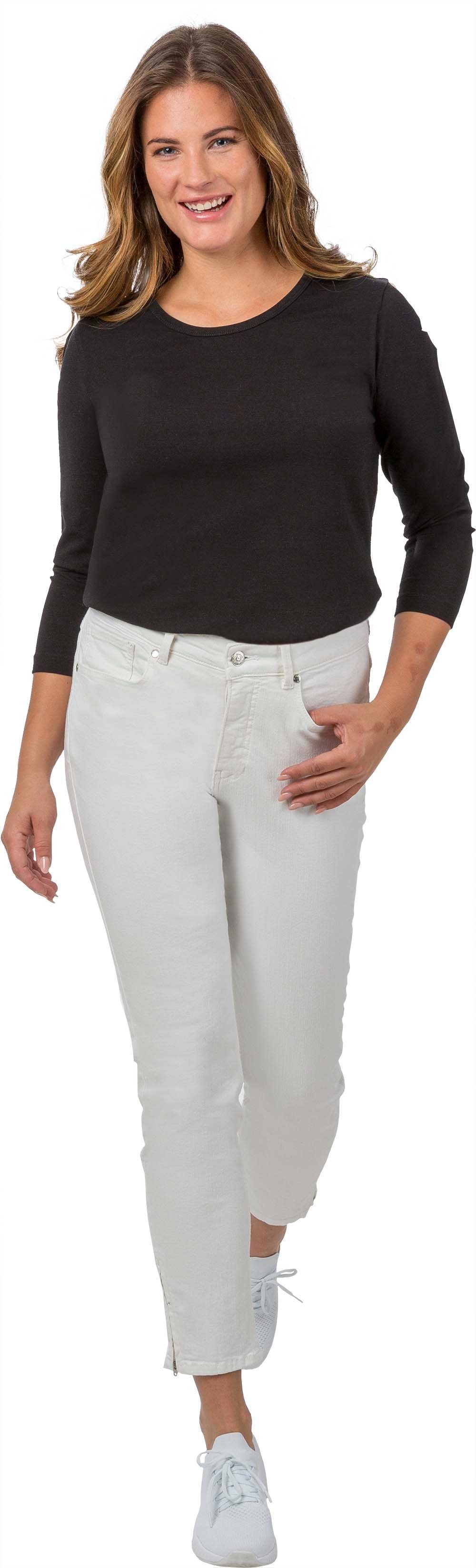Gio Milano Skinny-fit-Jeans Gio-Lotti-1200, verkürzte Jeans mit Reißverschluss am Beinabschluss 5-Pocket-Style