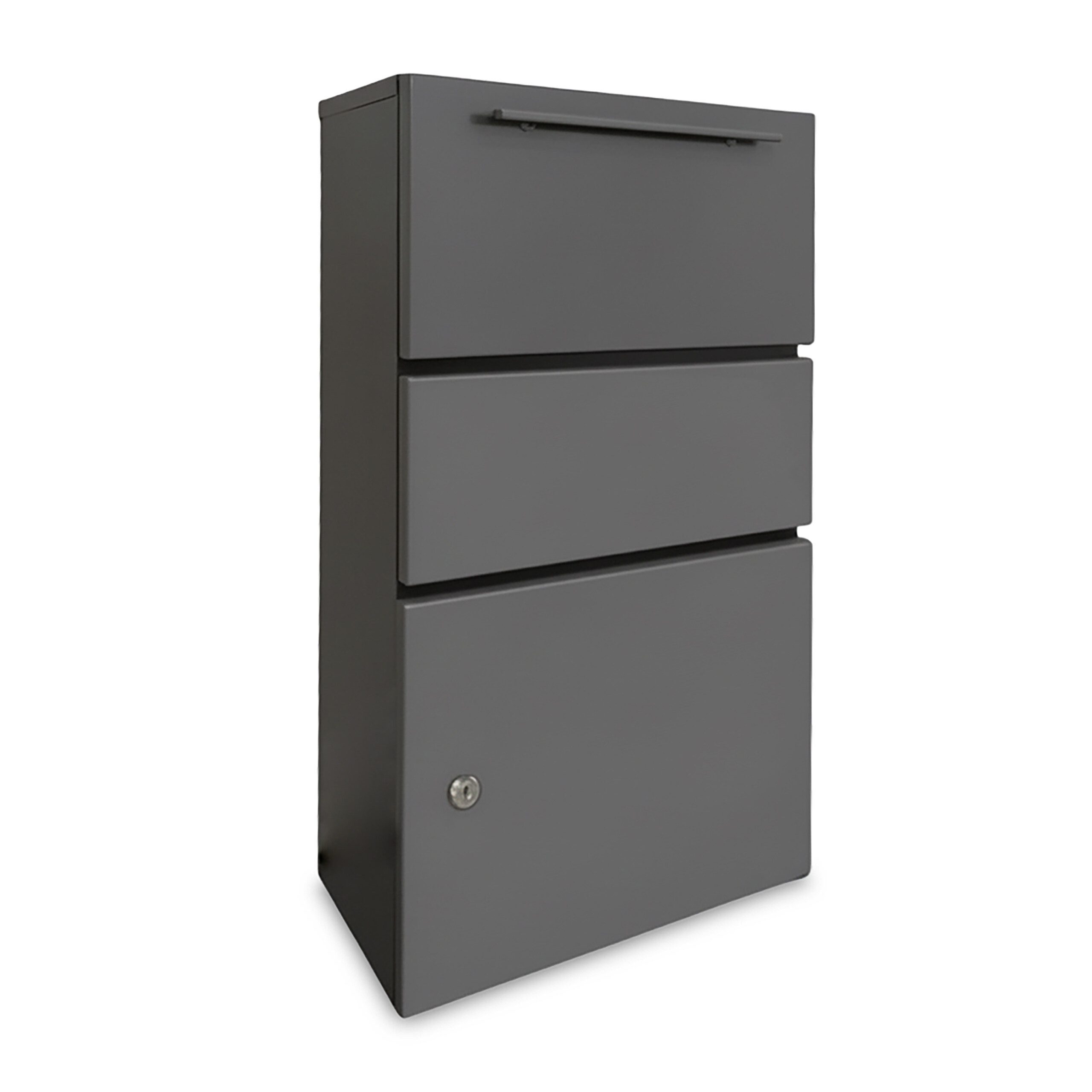 relaxdays Paketbriefkasten Paketbox Metall (1-St), Dunkelgrau