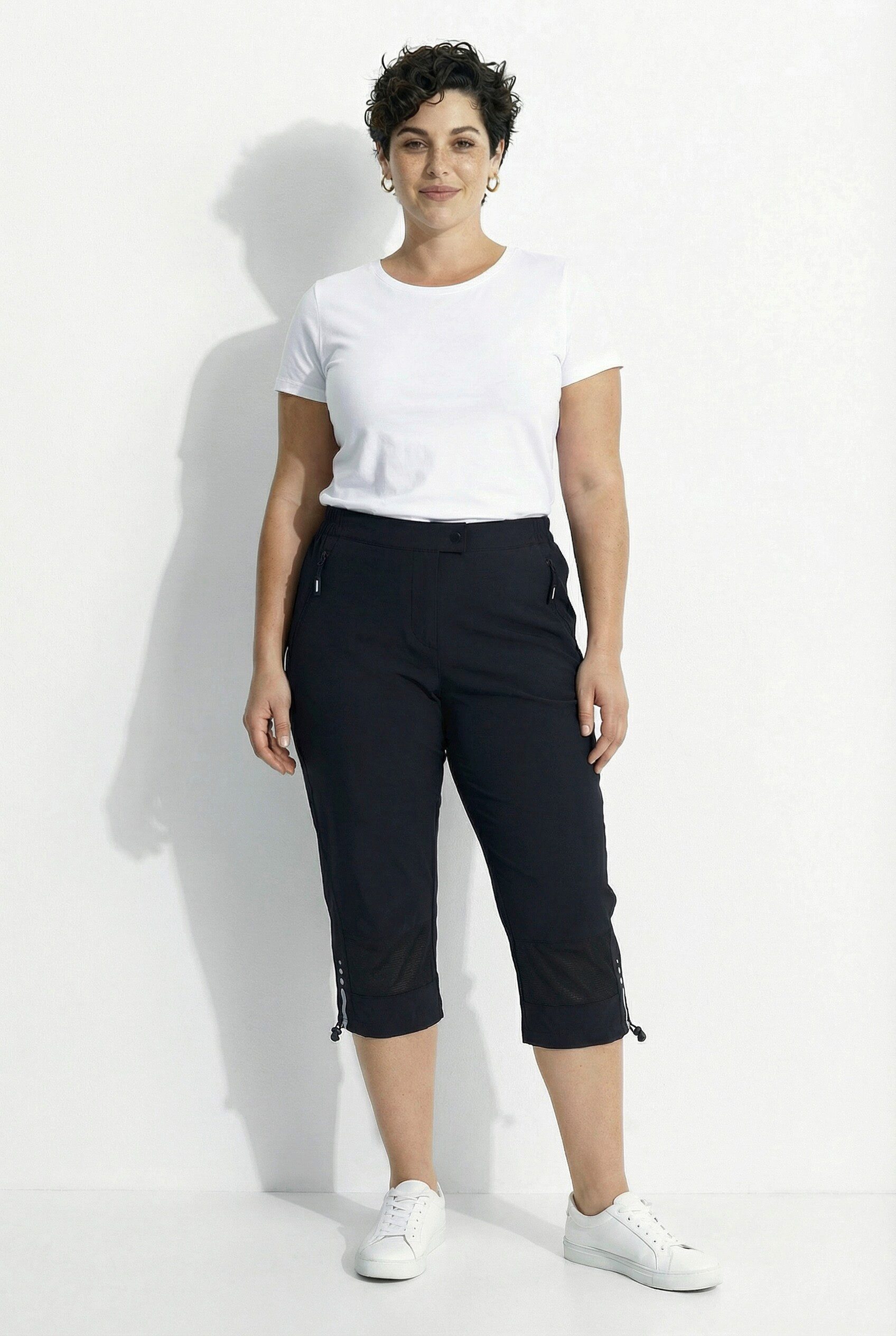 Funktionshose Funktions-Stretchcapri gerades Bein