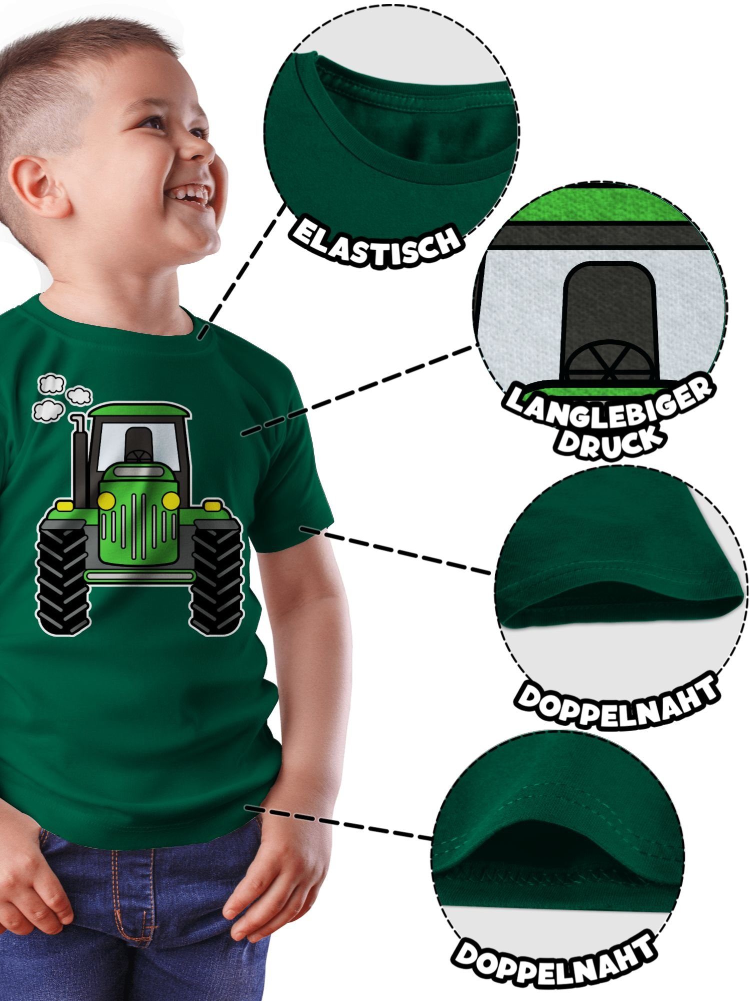 Shirtracer T-Shirt Traktor Front Traktor 1 Tannengrün