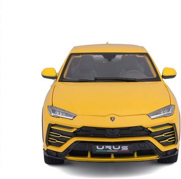 Bburago Modellauto Lamborghini Urus (gelb), Maßstab 1:18, detailliertes Modell