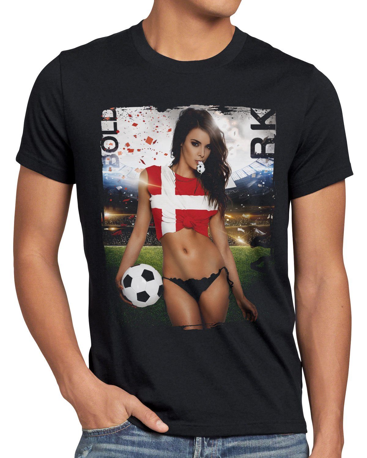 style3 Print-Shirt Herren T-Shirt EM 2022 Soccer Girl Deutschland Fußball Trikot Germany Schwarz | T-Shirts