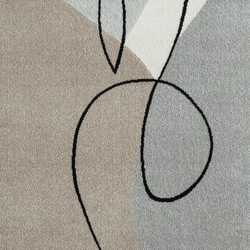 Teppich Ätherische Eleganz: Pastell-Kurzflor-Teppich mit Abstraktem Design, TeppichHome24, rechteckig, Höhe: 9 mm