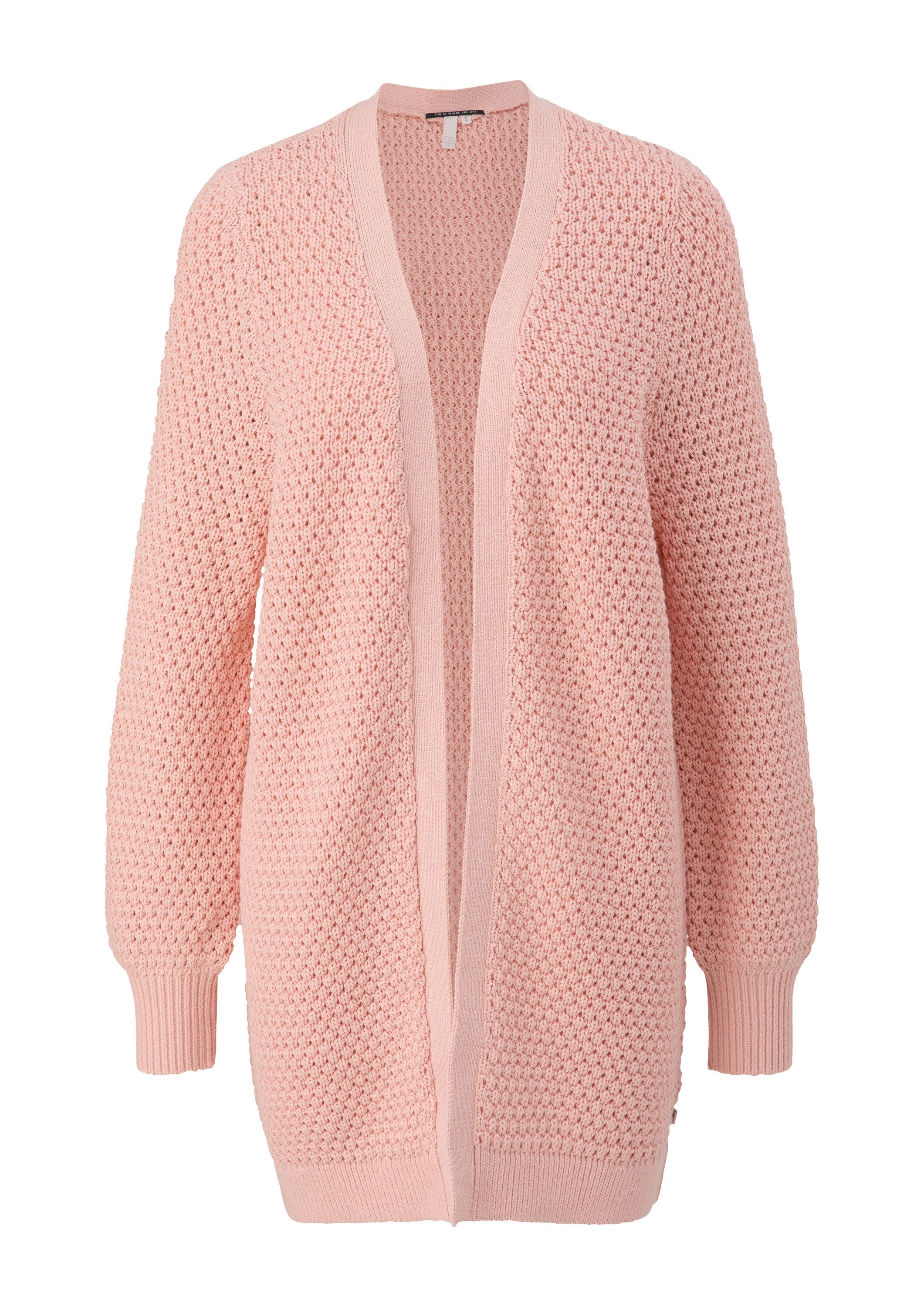 QS Cardigan Strickjacke Weiche Strickjacke aus Baumwollmix günstig online kaufen