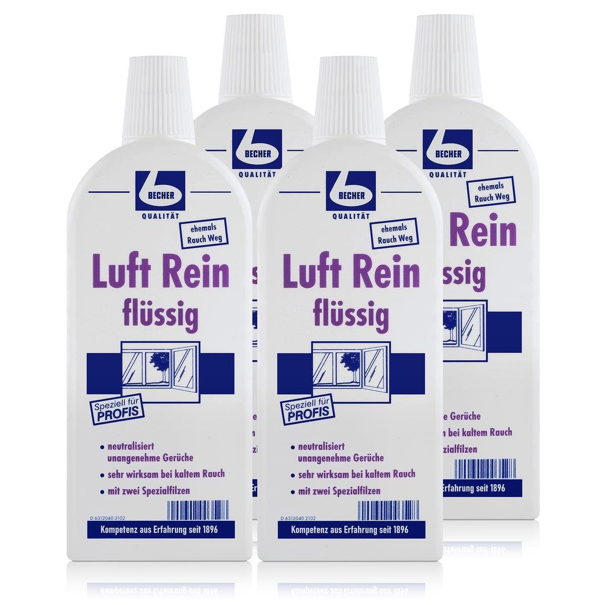 Dr. Becher Raumduft 4x Dr. Becher Luft Rein 500 ml - neutralisiert unangenehme Gerüche