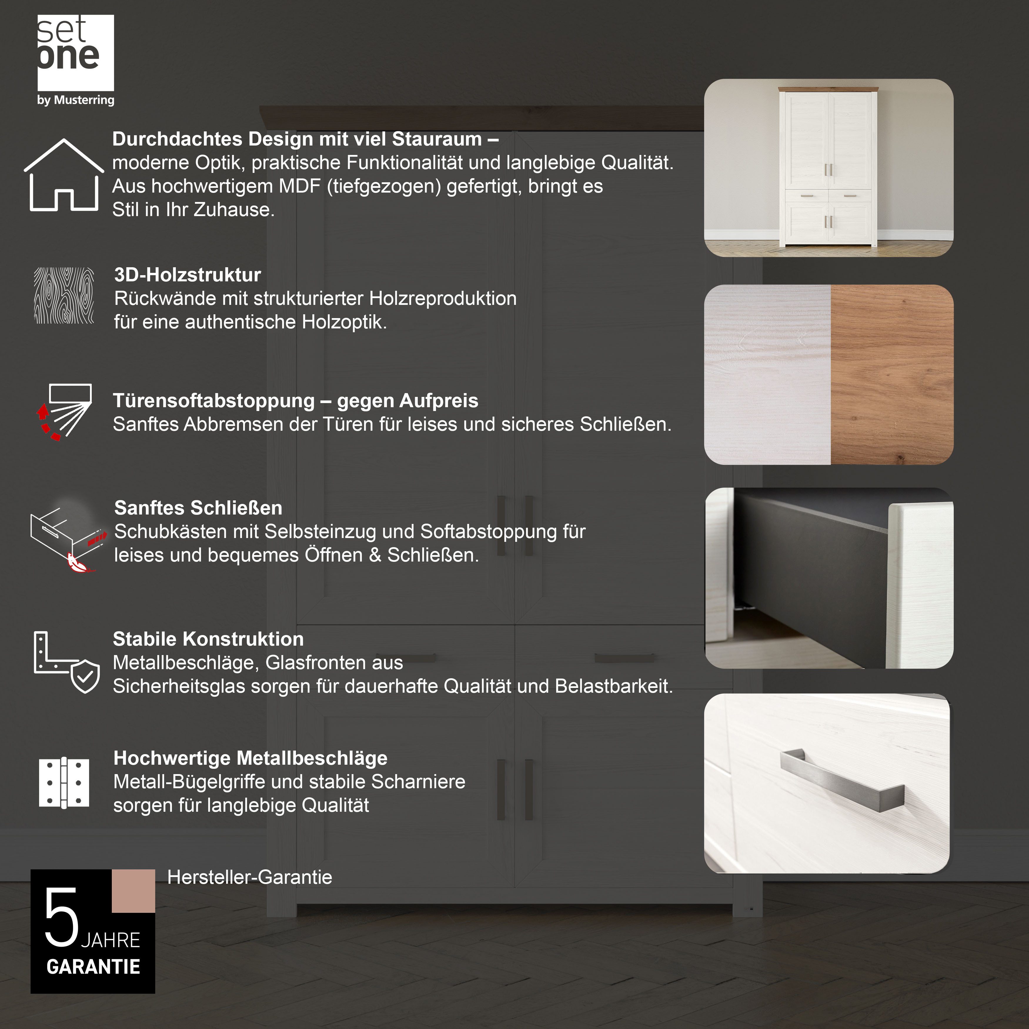 set one by Musterring Regalelement York, mit viel Stauraum, in 3 Farben erhältlich, Breite 129 cm