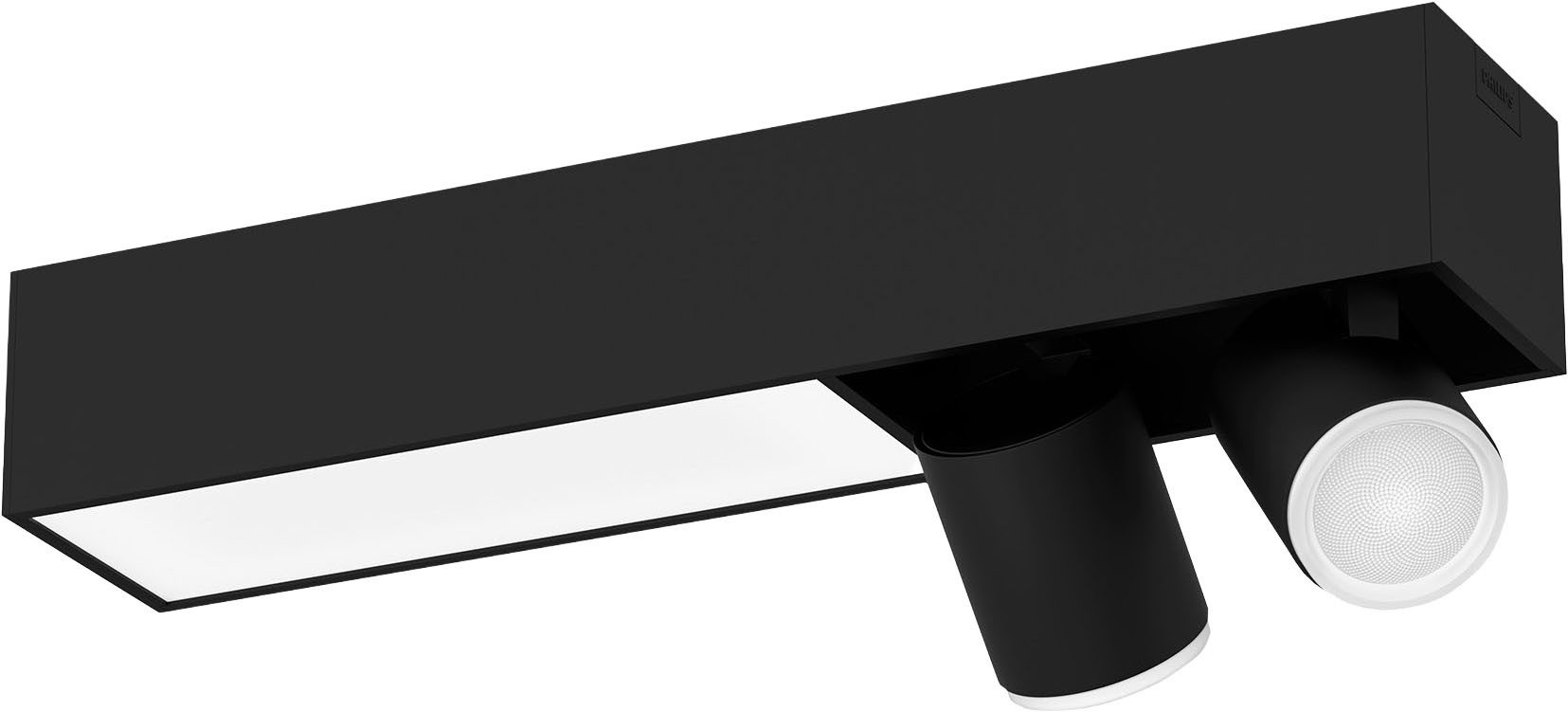 Philips Hue Smarte LED-Leuchte White & Color Ambiance Centris 2er Spot schwarz, Abschaltautomatik, Bluetooth, CCT - über Fernbedienung, Dimmfunktion, Farbsteuerung, Farbwechsel, Leuchtdauer einstellbar, Memoryfunktion, Nachtlichtfunktion, RGB, Smart Home, Timerfunktion, dimmbar über Fernbedienung, erweiterbar, mehrere Helligkeitsstufen, LED wechselbar, RGB, Bequeme Lichtsteuerung