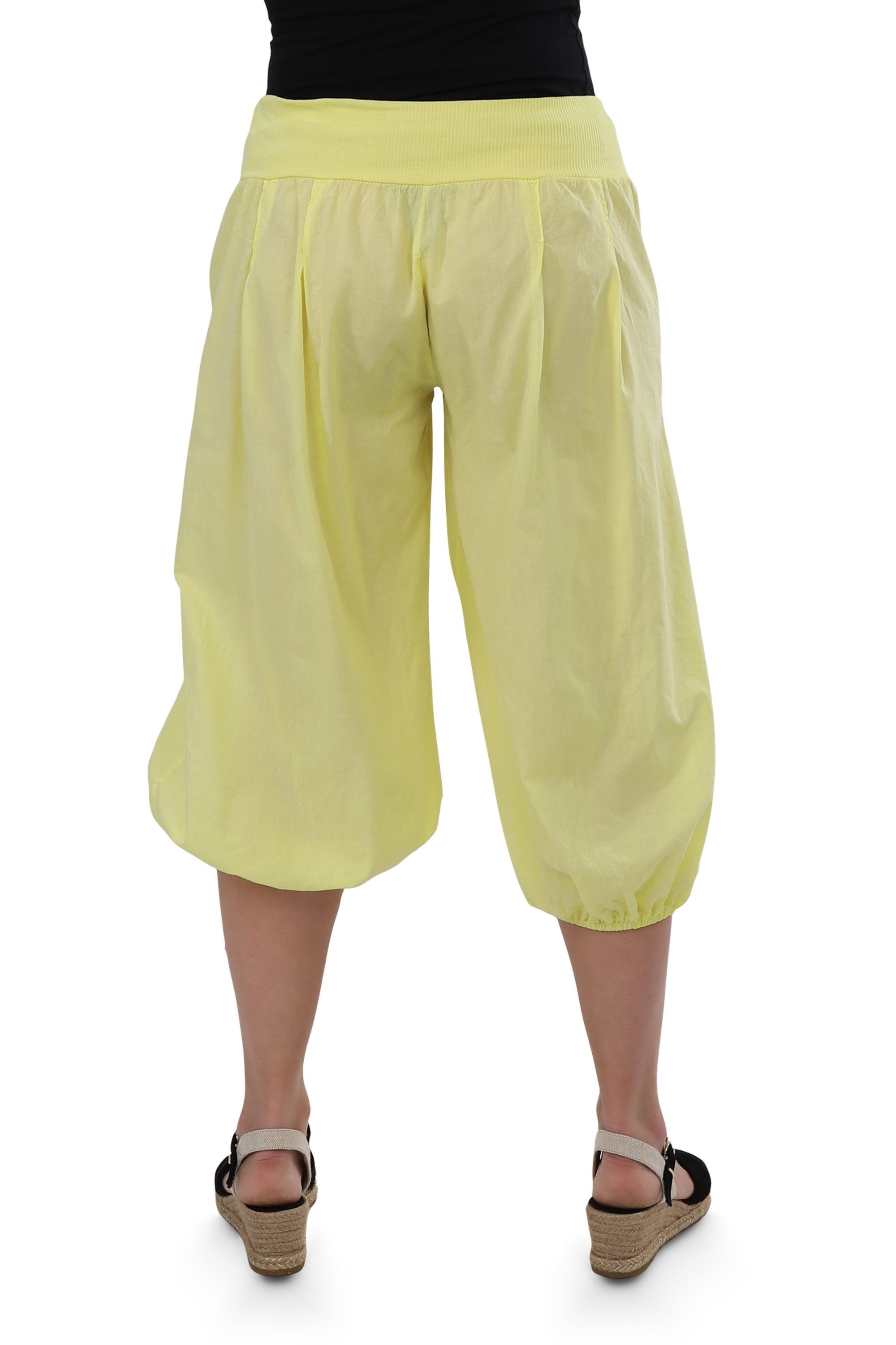 malito more than fashion Caprihose malito Damen Pumphose Capri 23286P kurze low waist Aladinhose Caprihose in Unifarben Einheitsgröße