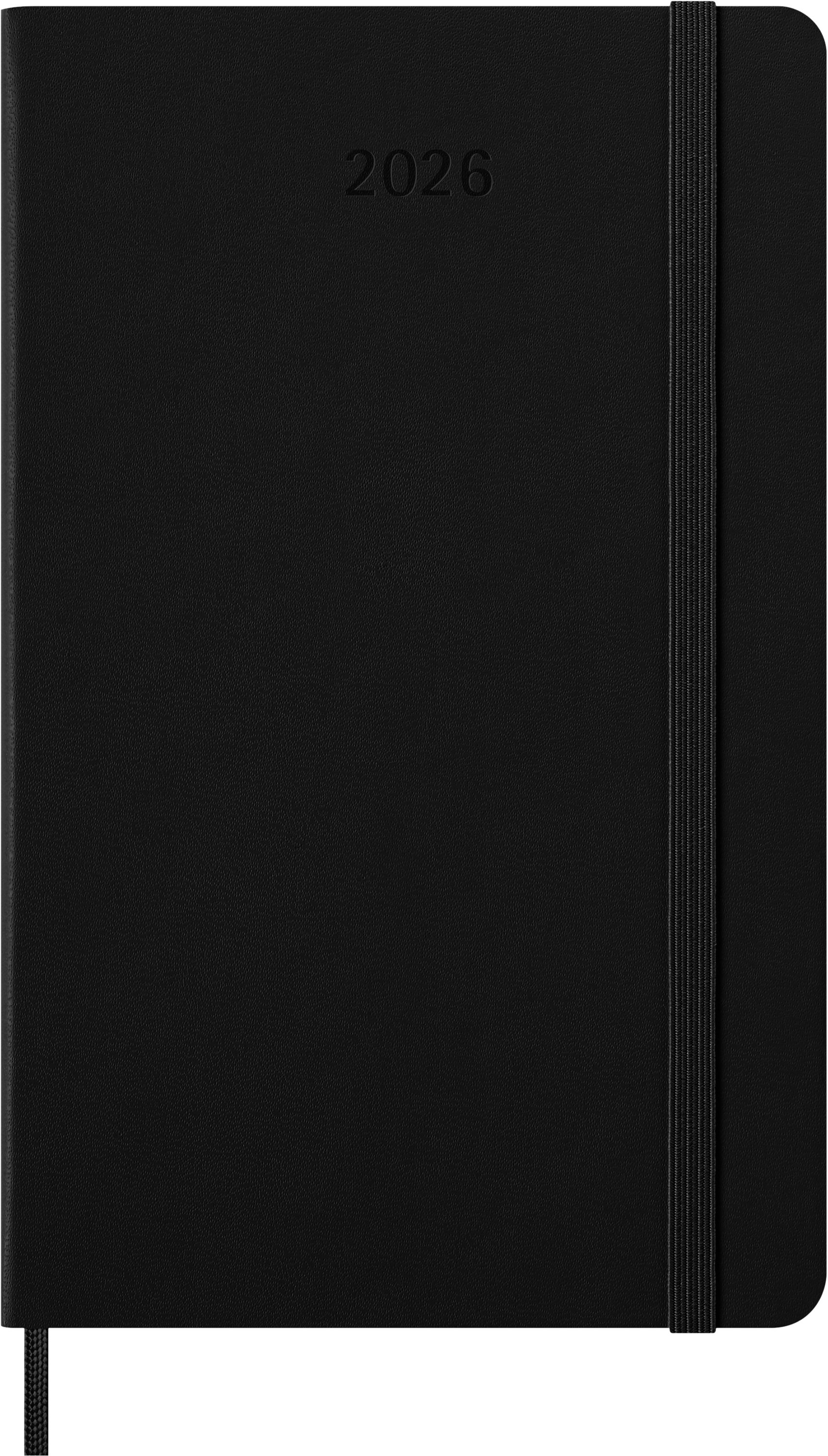MOLESKINE Buchkalender, MOLESKINE 12 MONATE NOTIZKALENDER VERTIKAL 2026 - L/A5 - SCHWARZ