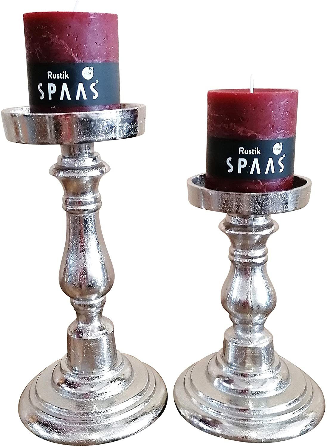 Silber - Aluminium 20 Kerzenhalter Modern cm - Kerzenleuchter Kerzenständer MichaelNoll Kerzenständer 25 Set H cm 2er für Stumpenkerzen /