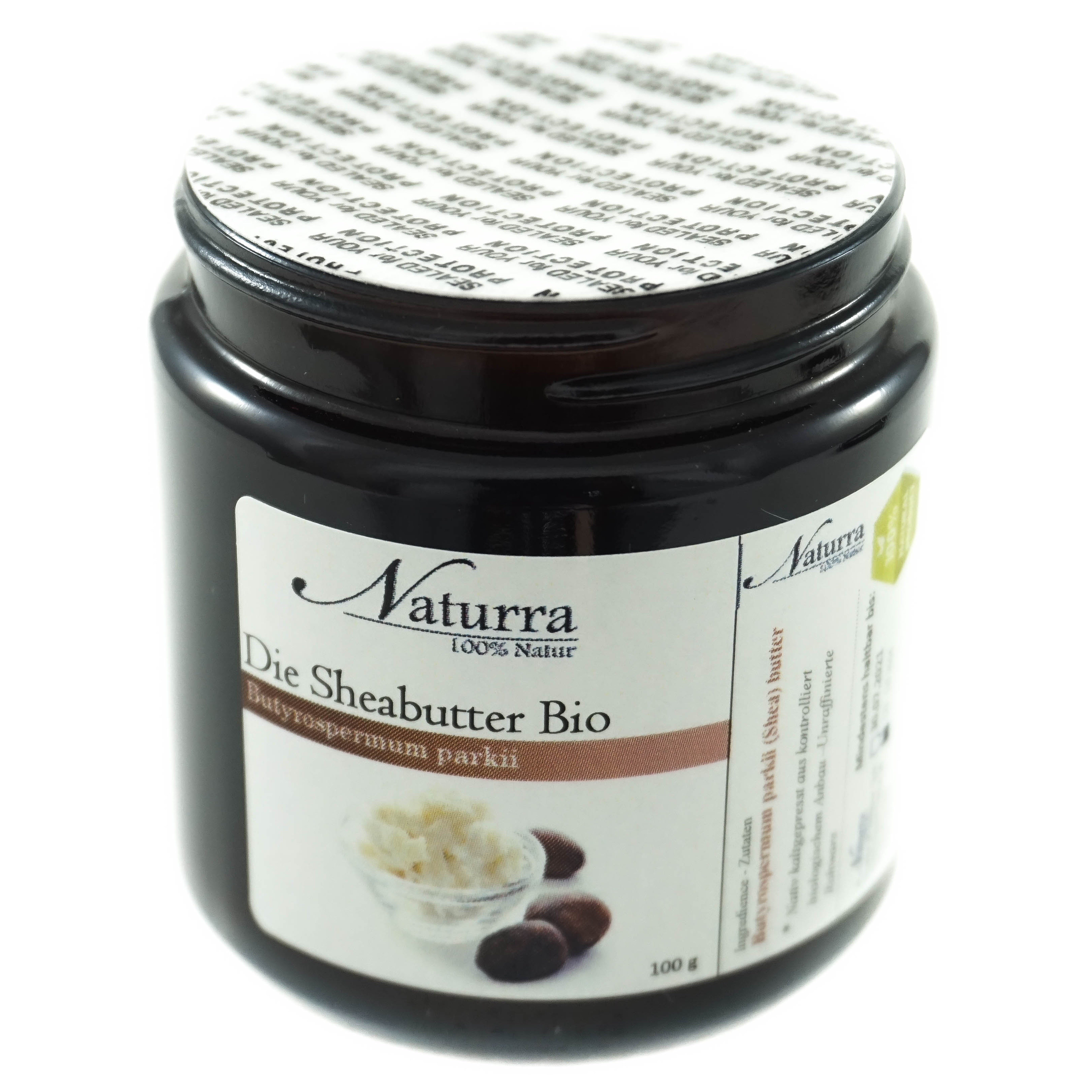 Naturra Körperbutter Bio Sheabutter nativ – unraffiniert, naturrein & ohne Zusätze im Glas, Premium-Rohware für Naturkosmetik, natürlich vegan, pur ohne Zusätze