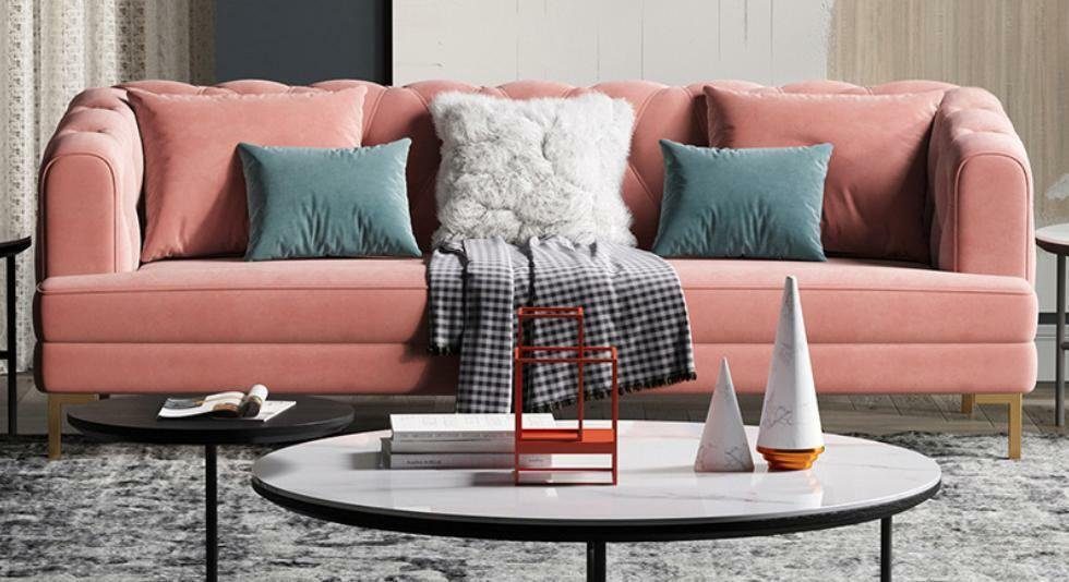 JVmoebel Sofa, Dreisitzer Relax Sitz Sofas Samt Design Sofa 3 Sofa Sitzer Textil