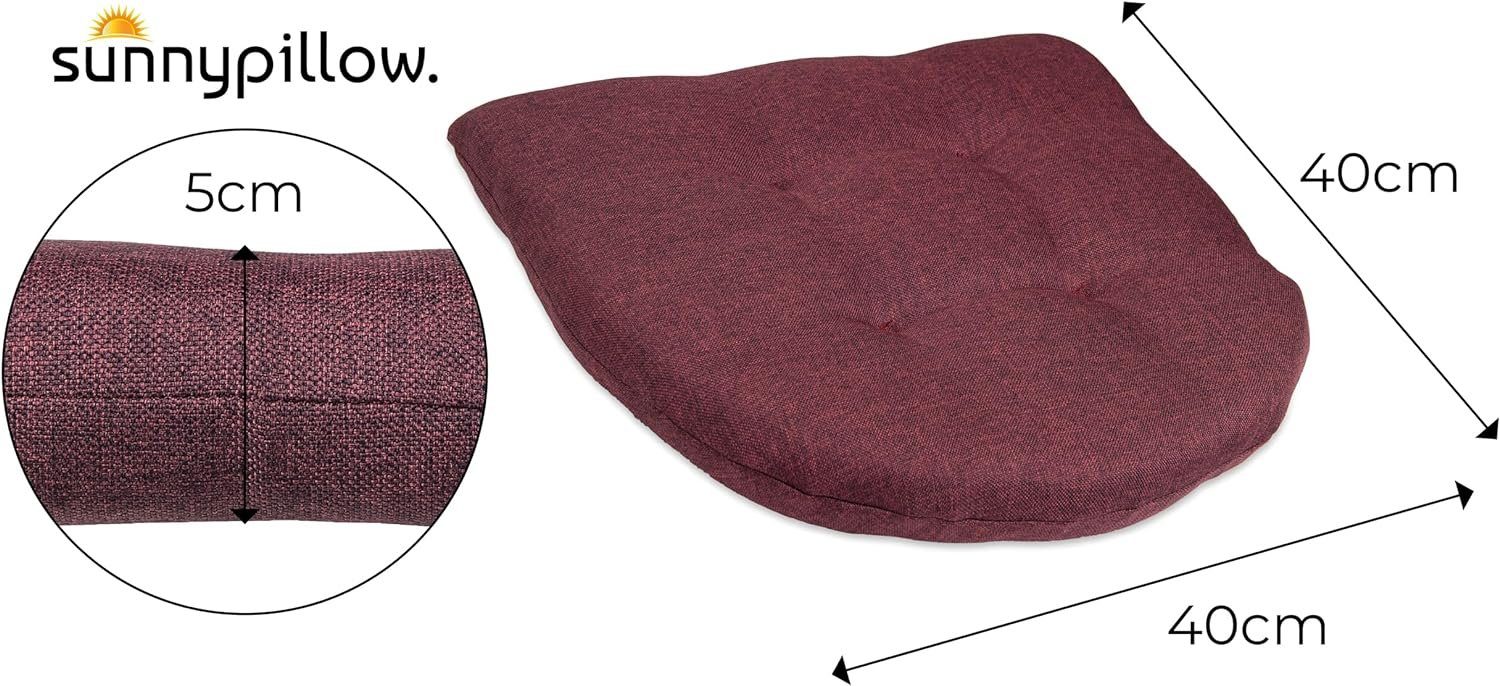 sunnypillow Stuhlkissen 4er Set Auflage 40x40 für Stühle, Bänke in Haus und Garten dick 5cm, Sitzkissen Sitzauflage Stuhlauflage Gartenkissen Esszimmerstuhl